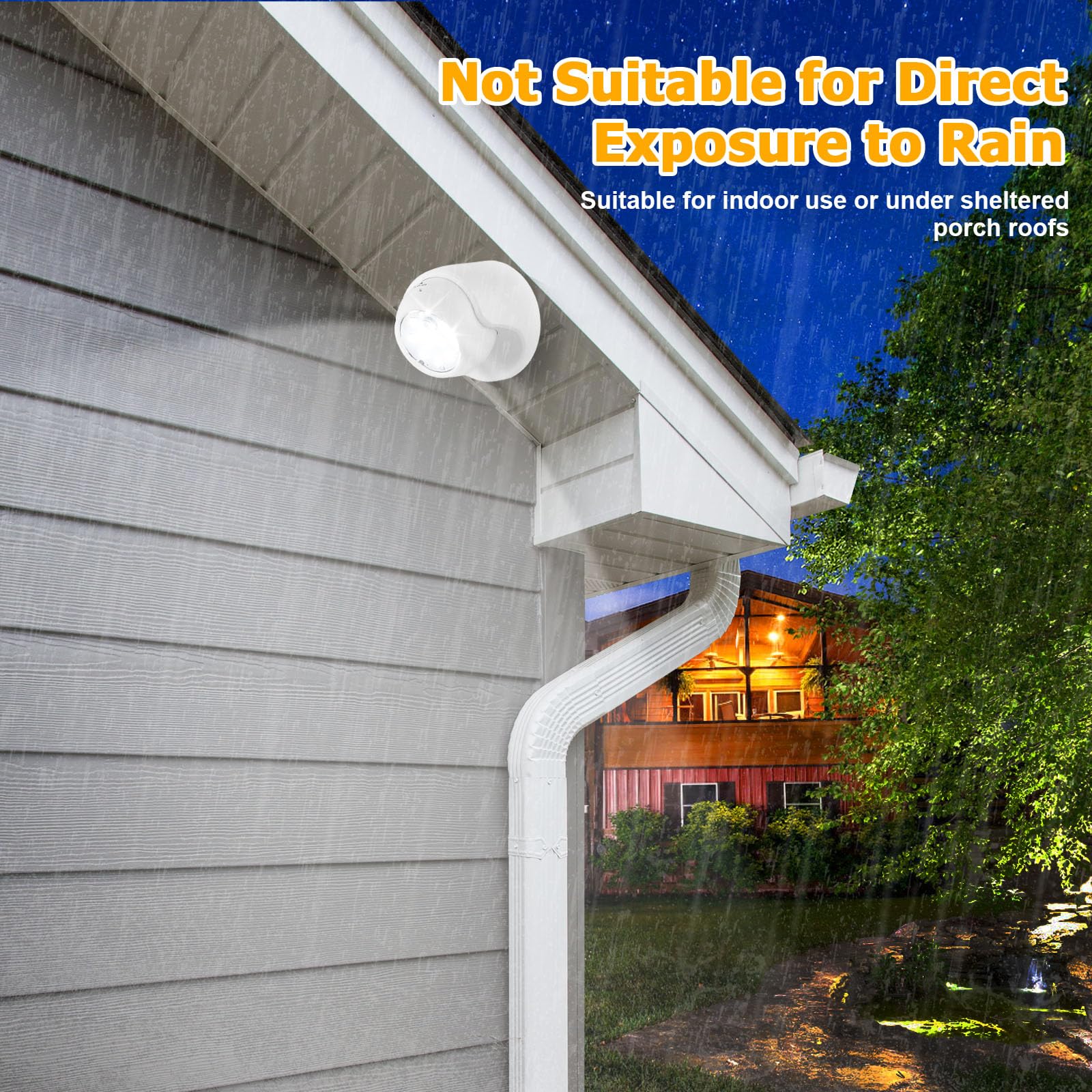 Lemonbest Motion Sensor Outdoor Lights - Wireless Battery Operated Security Light, White, 4 Pack, Model 4597189