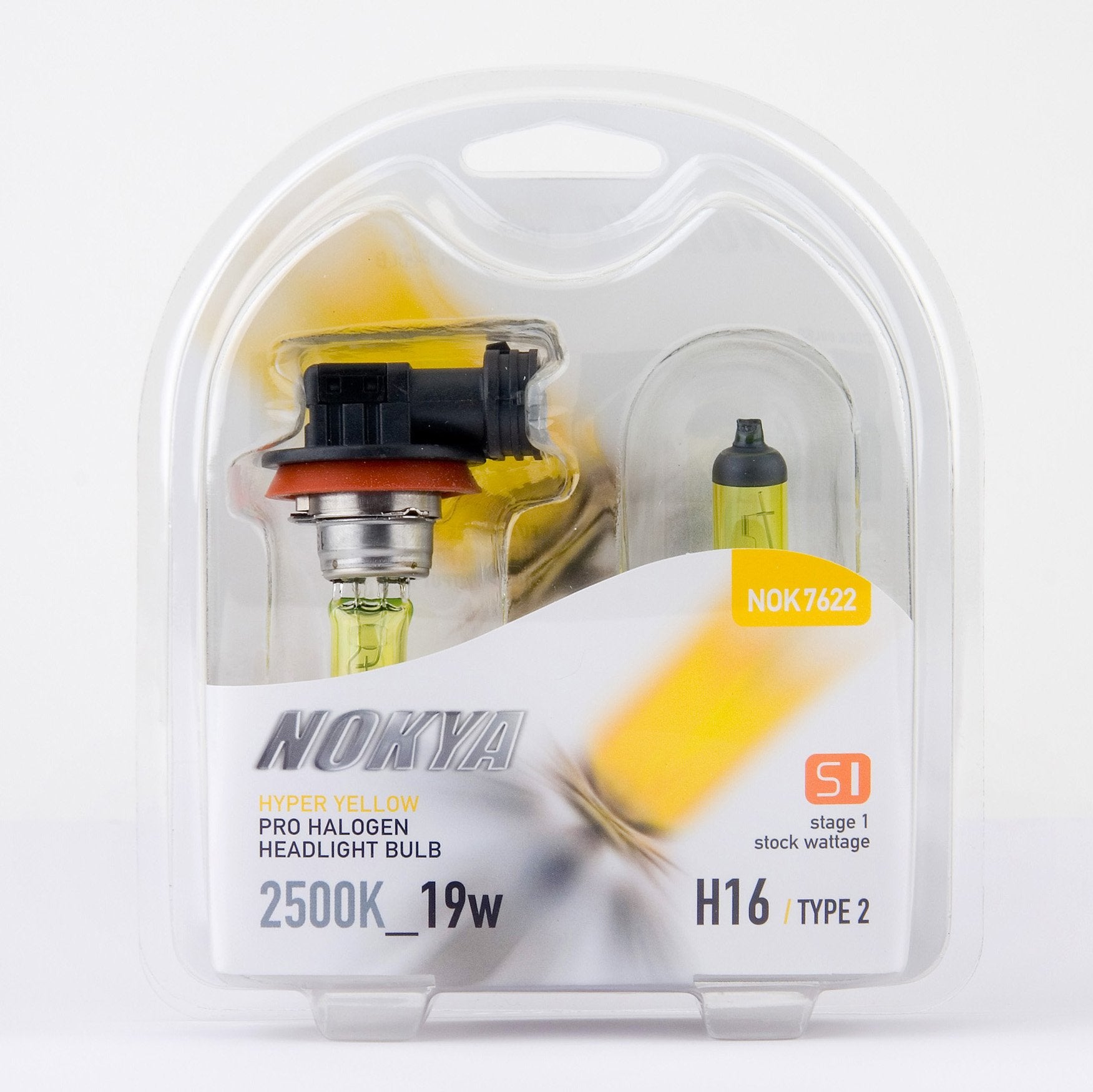 Nokya H16 Fog Light Bulbs - Hyper Yellow 2500K 19W (Stage 1) for Enhanced Visibility