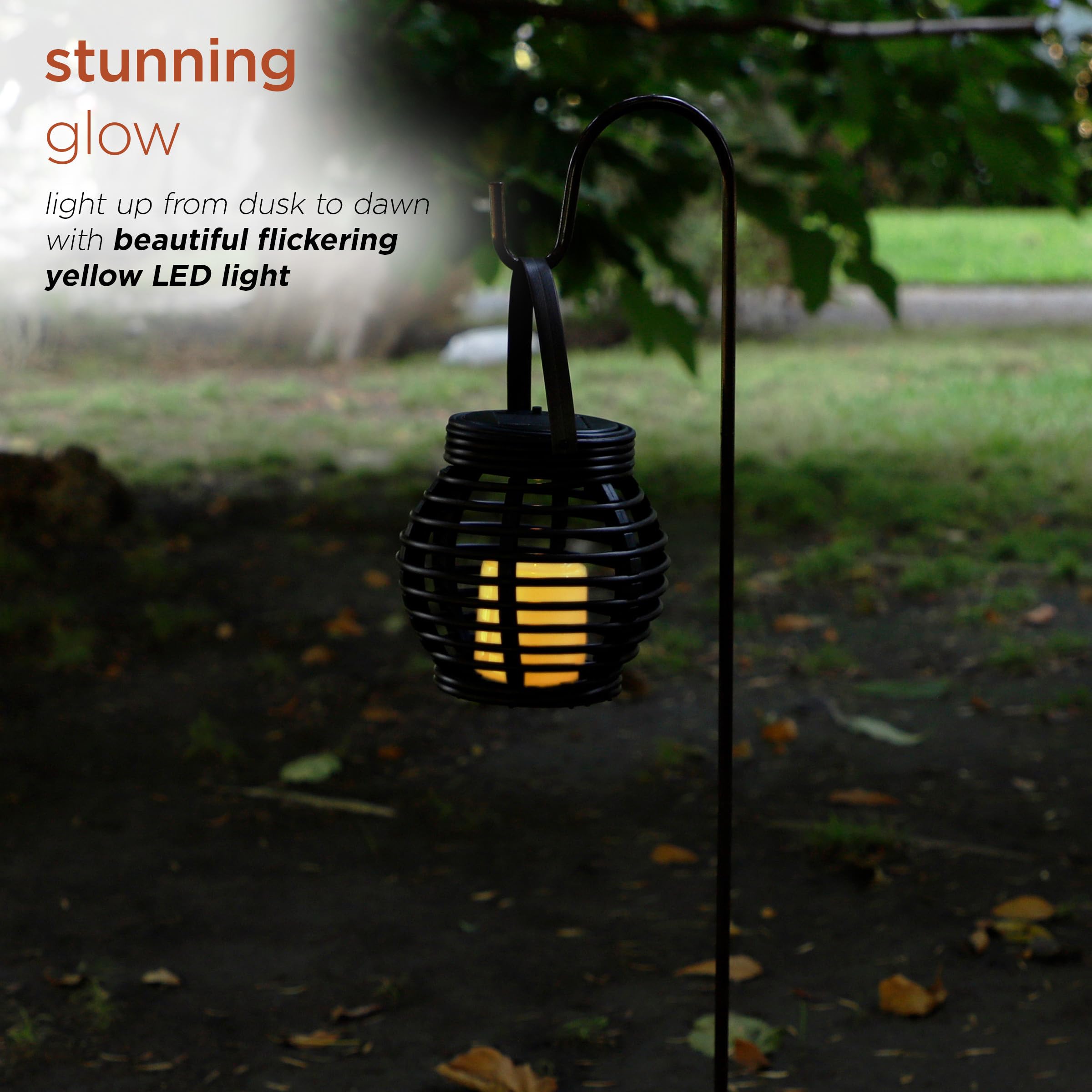 Alpine Corporation Solar Lantern with LED Lights, 33in Tall, Multicolor, Model SCC340SLR, Outdoor Garden Stake