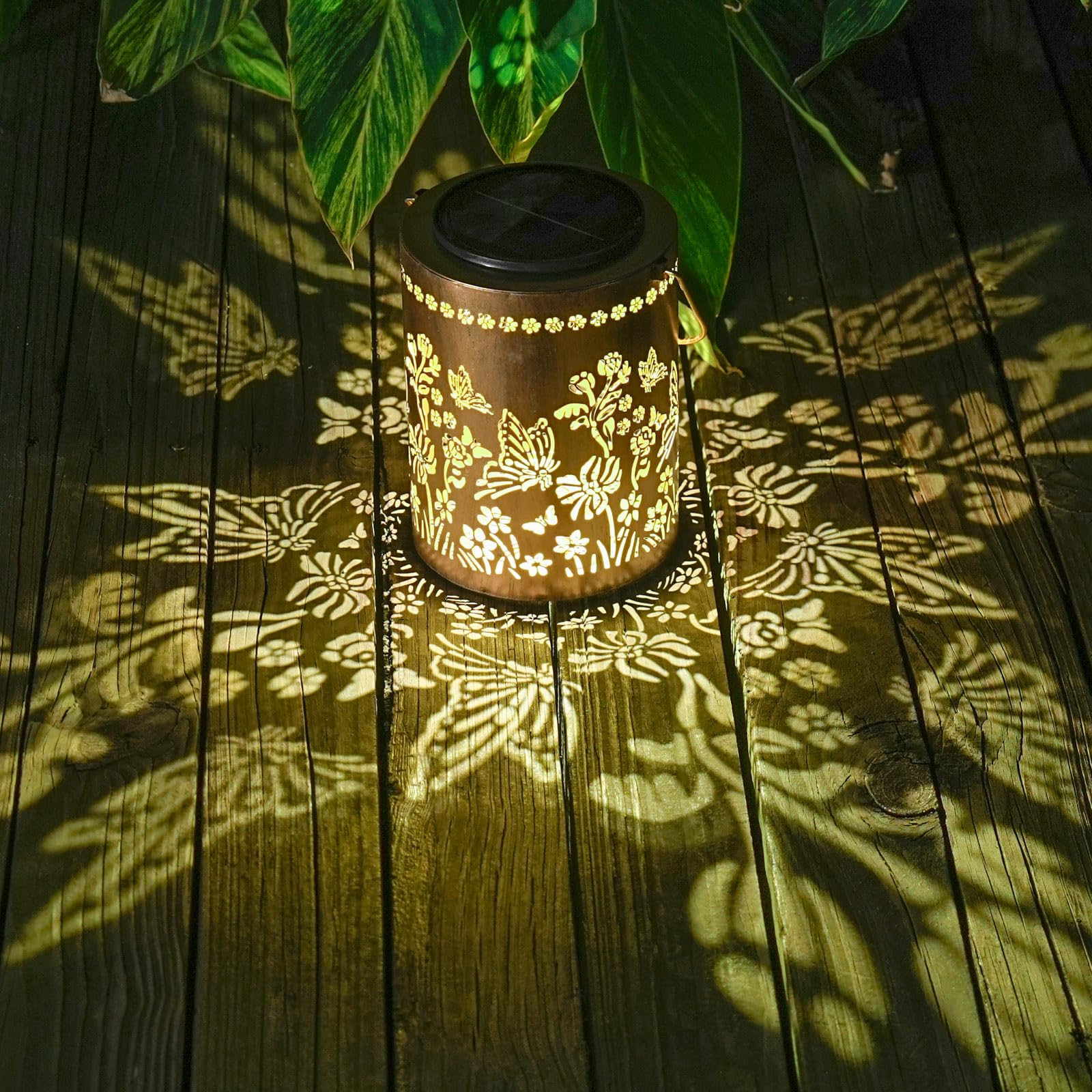 Kelvinlux Solar Lantern - 13.4 Waterproof Metal Hanging Lights, Warm White, 2000Mah Battery - Perfect For Garden, Yard, Patio, Porch Decor