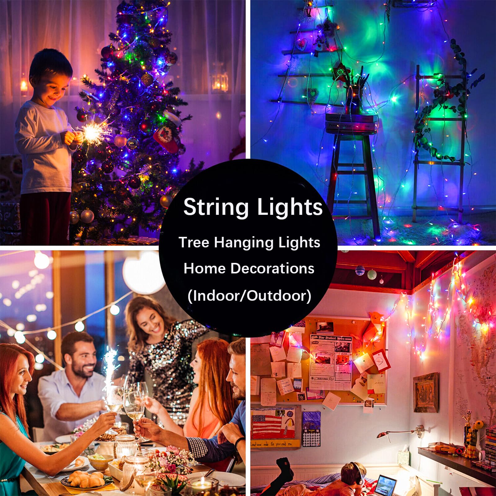 JACUXLSS Pastel Plug in Easter String Lights, 33ft 100 LED Clear Wire Decorative Multicolored Christmas Birthday Wedding Party L