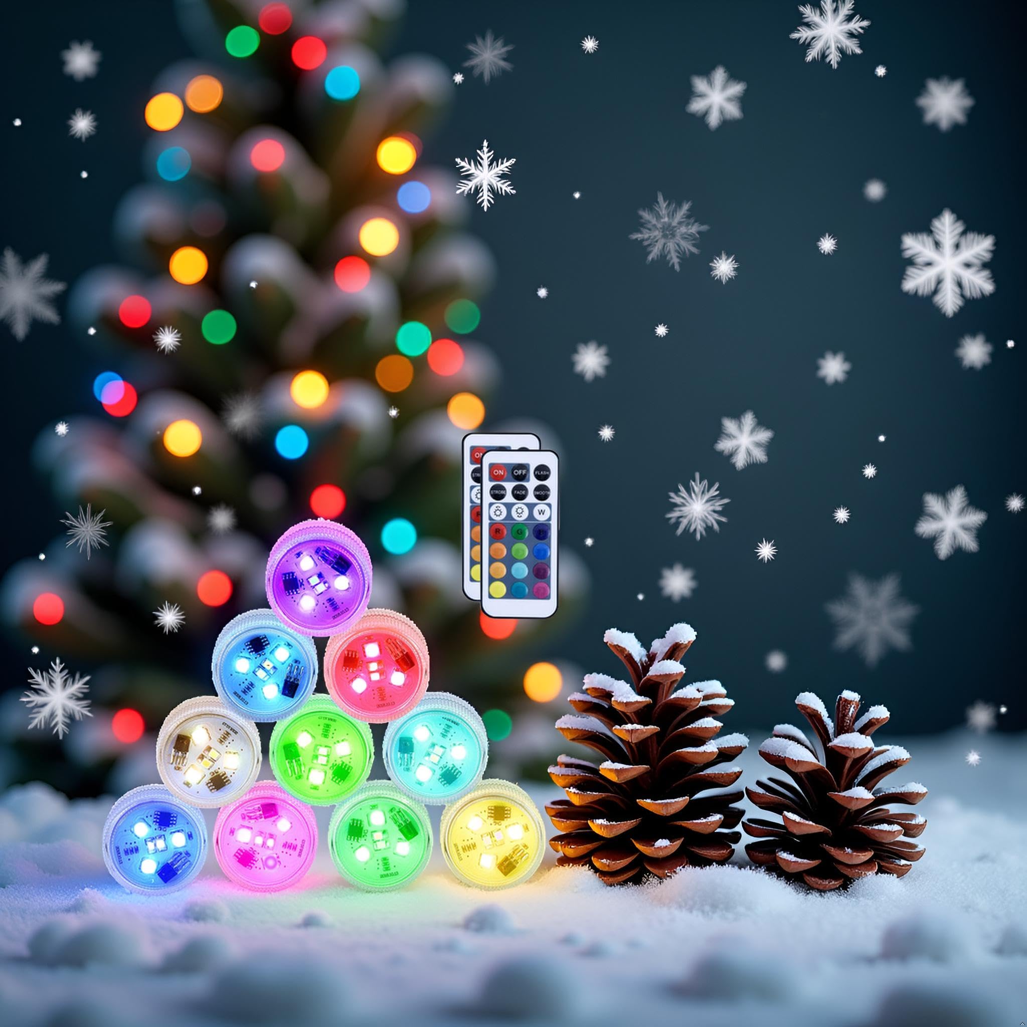 Mata Leon Christmas Lights Battery Operated LED Color Changing Pumpkin Light Candle Light with Remote for Party Event Pool Pond 