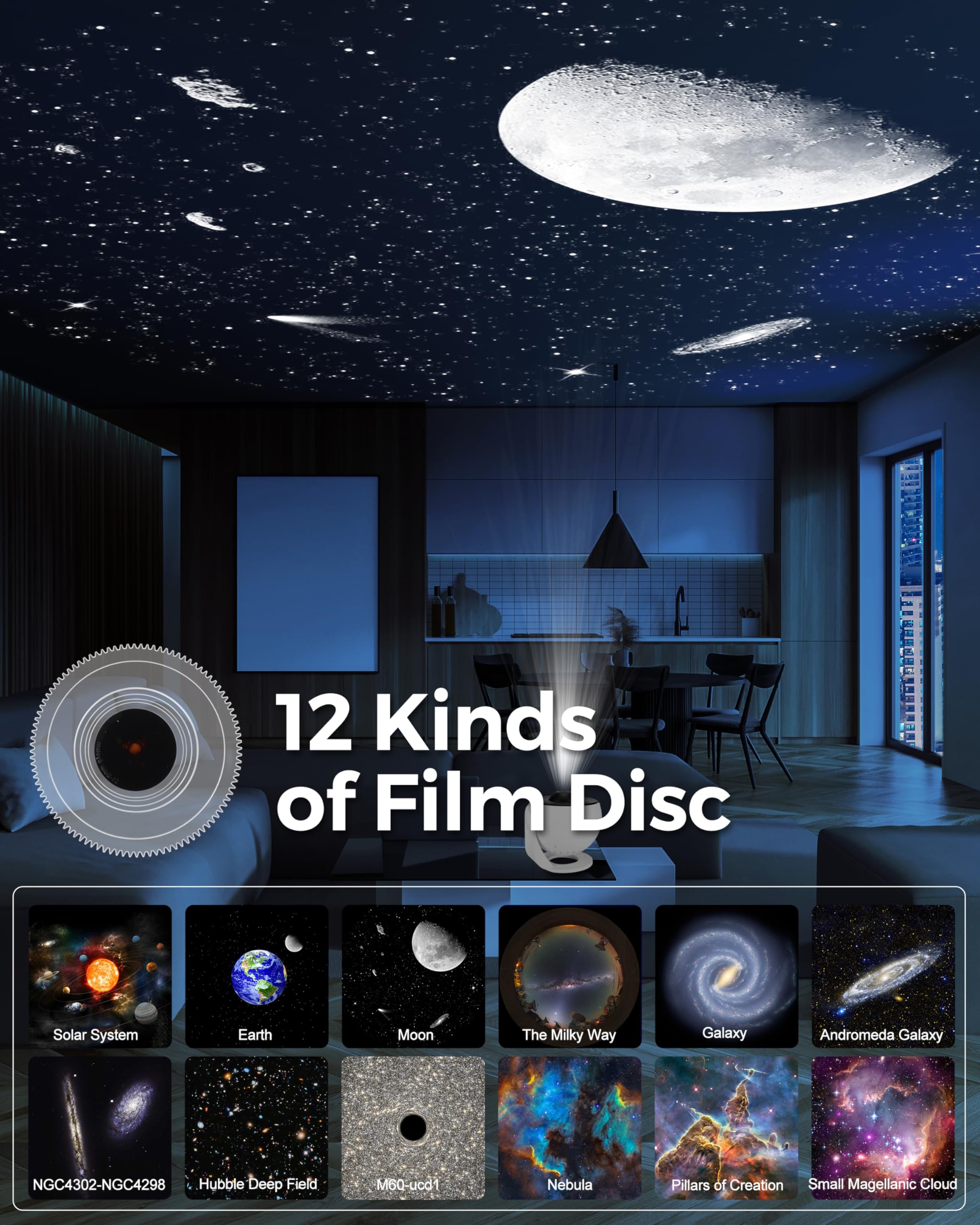 Planetarium Projector For Bedroom - 13 In 1 Star Projector Galaxy Light - Nebula Night Light Milky Way Projector With Timer, Led Space Galaxy Lamp Room Decor For Adults Kids