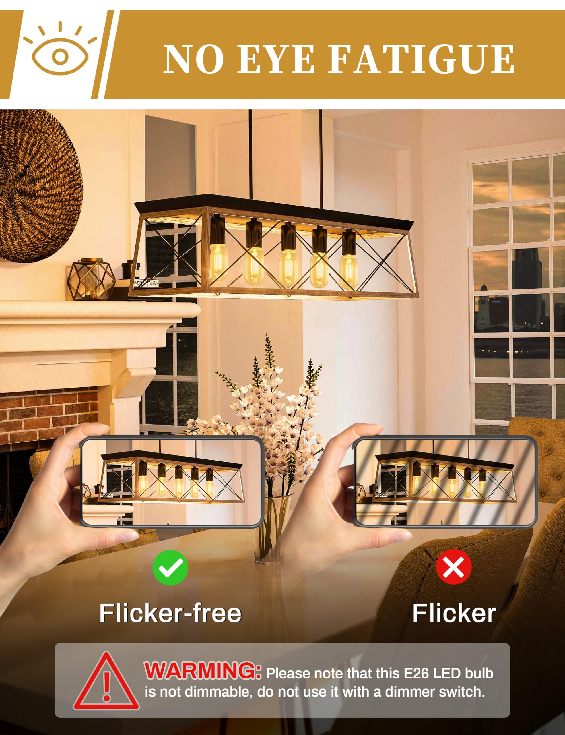 4 Pack Led Edison Bulbs, 4W Edison Light Bulbs, Antique Led Filament Bulbs 40W Equivalent, E26 Base, T45 Led Bulb With Clear Glass, Warm White 2700K, Non Dimmable, Great For Home, Bedroom, Office