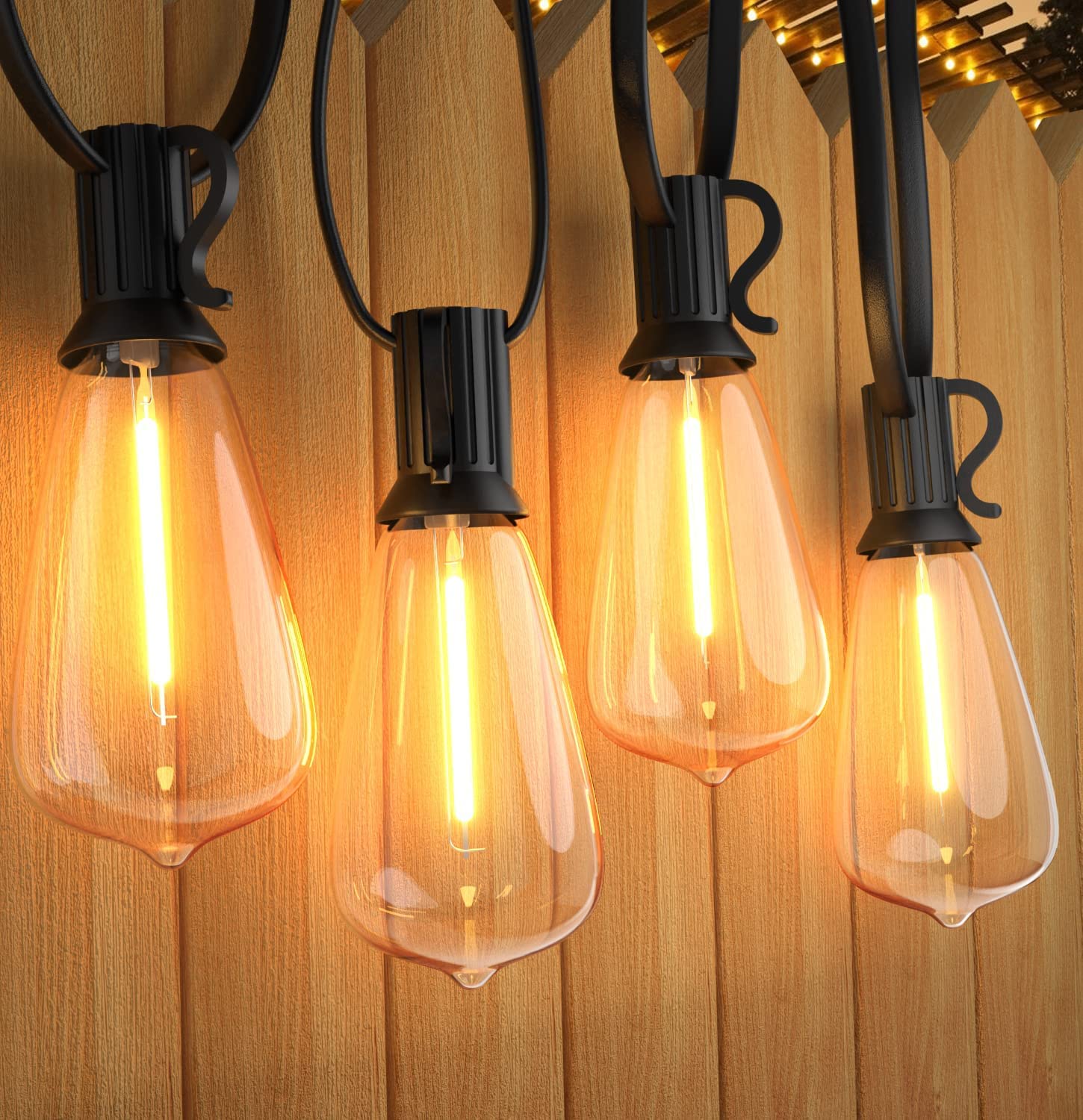 Afirst Outdoor String Lights 20FT with 22 LED Bulbs(2 Spare) Waterproof Connectable Patio Lights for Outside Backyard Porch Ligh