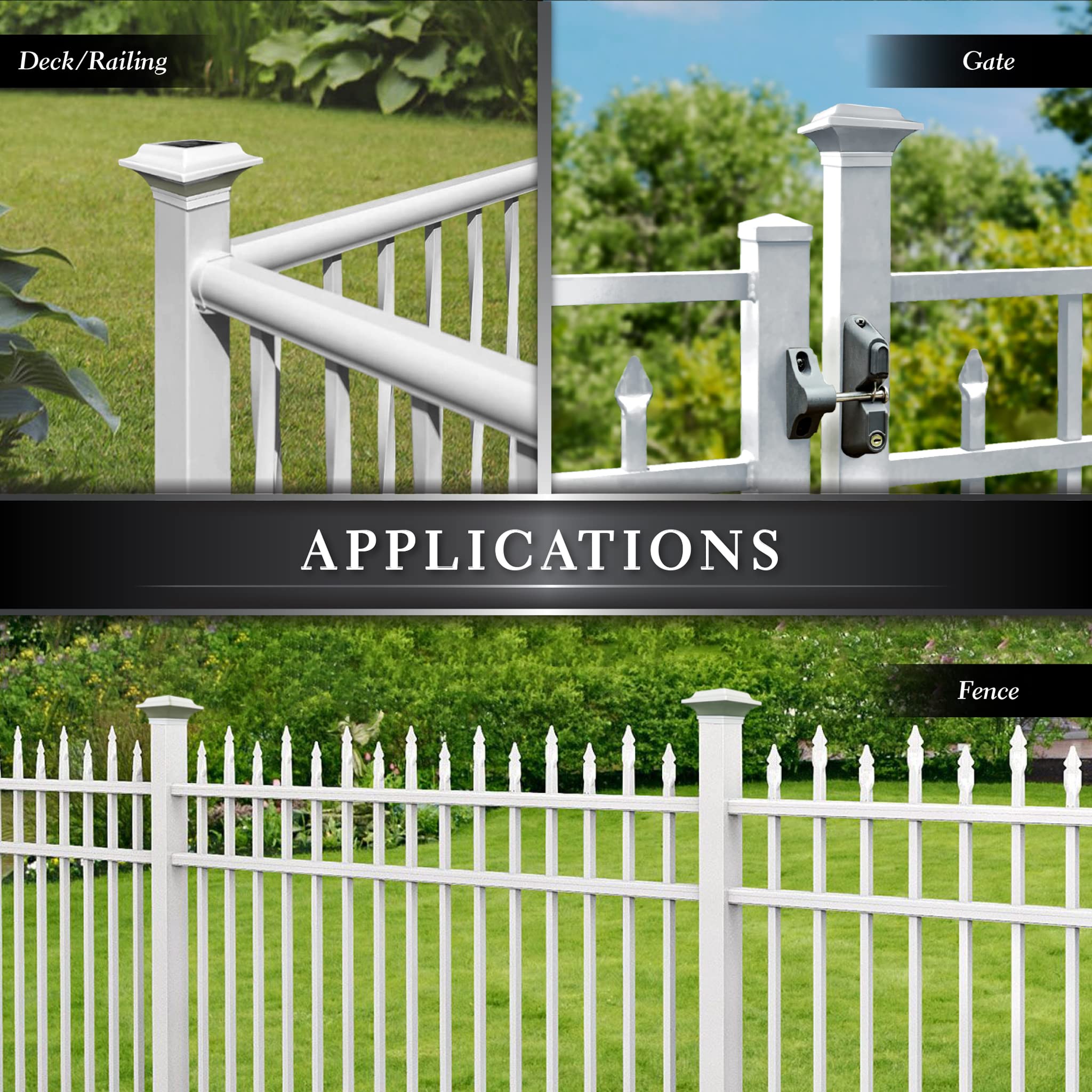 Classy Caps Slo82W Imperial Solar Post Cap - Fits 2&quot; X 2&quot;, 2.25&quot; X 2.25&quot;, 2.5&quot; X 2.5&quot; Posts - White Powder Coated Aluminum