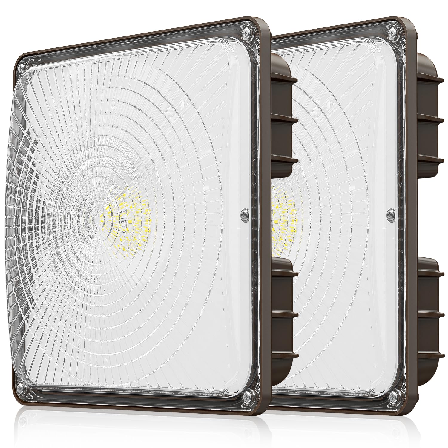 CINOTON LED Canopy Lights 40W, IP65 Waterproof, 5600LM, 5000K Daylight, 2 Pack, Bronze, Model LED-canopy 40-