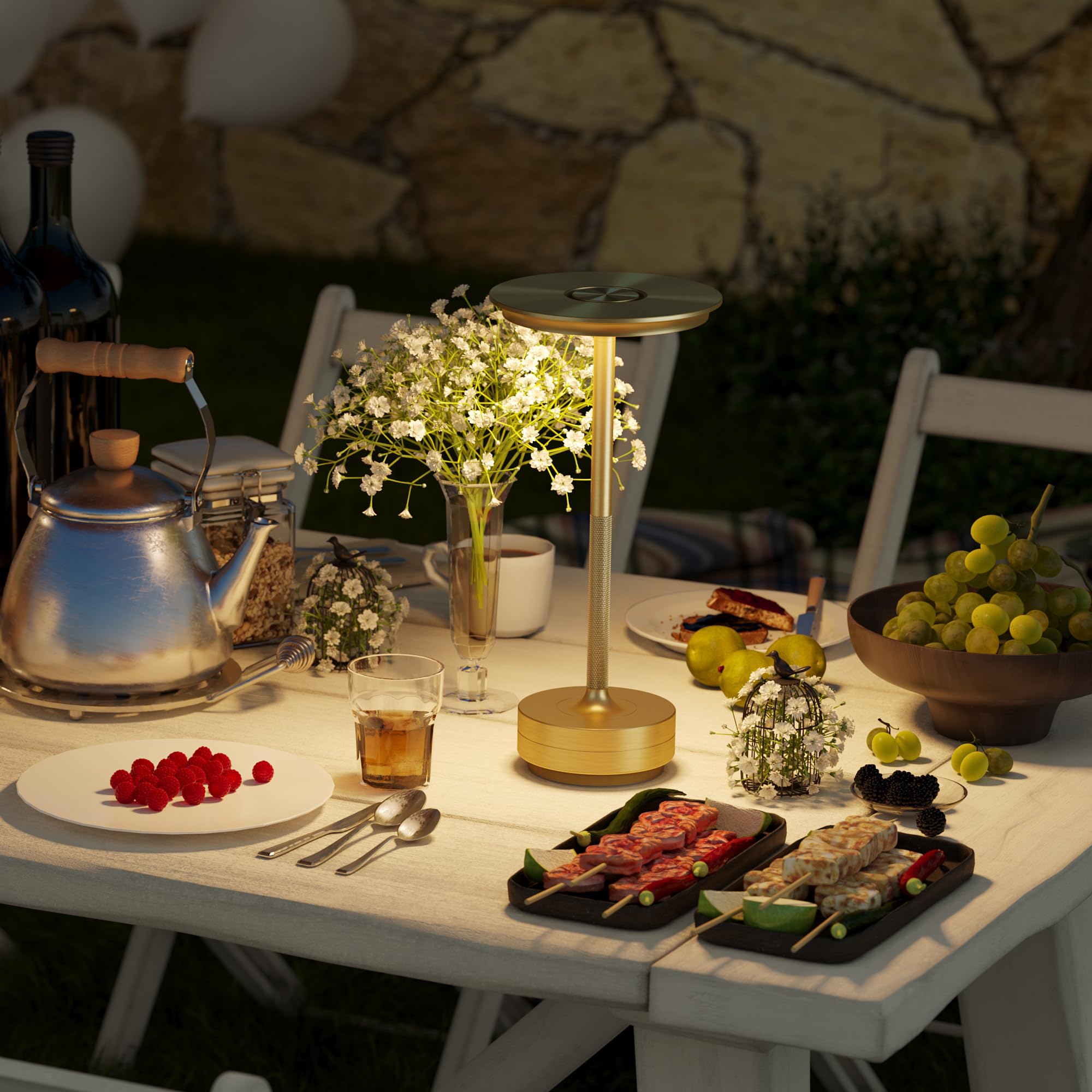 Ztflos Cordless Rechargeable Table Lamp,Led Portable 5000Mah Battery Operated Table Lights,With Memory Function 3-Level Brightne