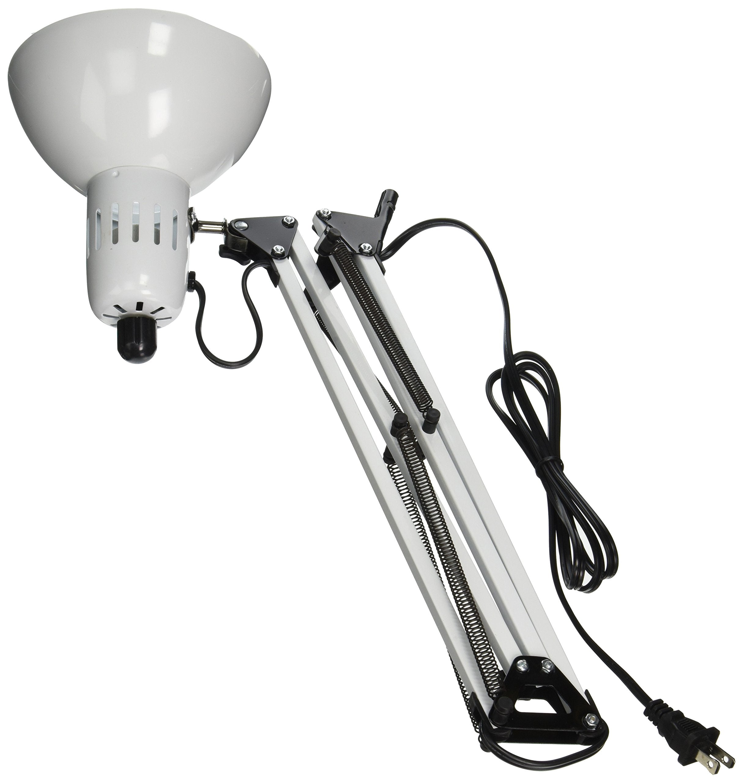 Lite Source LS-105WHT Desk Lamp with White Metal Shades, White Finish