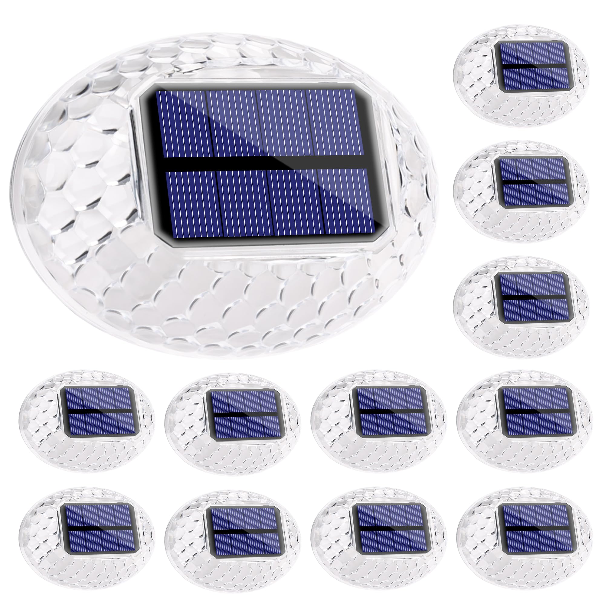 LYHOPE Solar Fence Lights Outdoor, IP65 Waterproof Light for Outside, 12 Pack Solar Deck Lights for Backyard Railing Patio Deck 