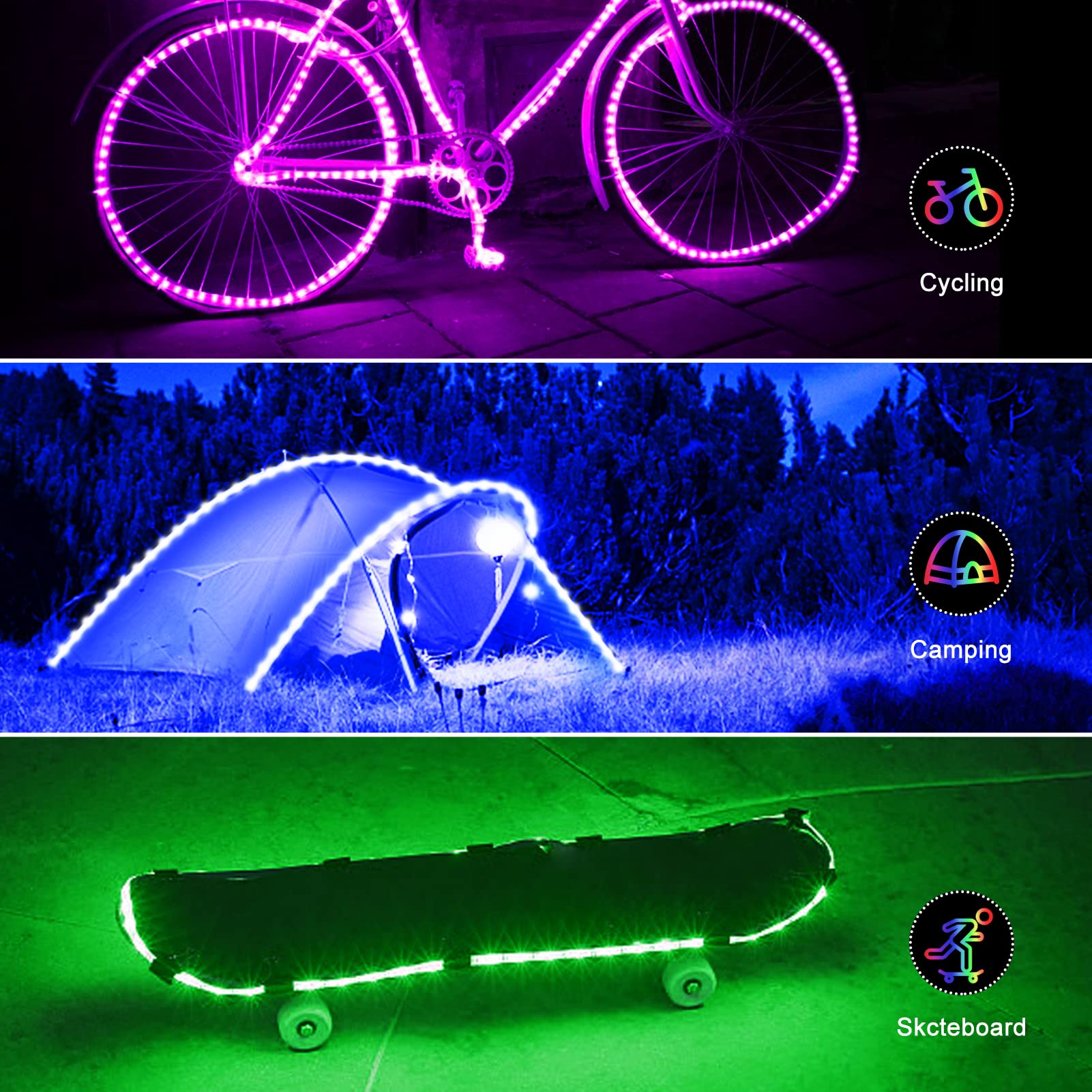 Battery Powered Led Strip Lights Rgb, 60 Led 5050 Color Changing Tv Backlights With 28-Key Remote Control, Cuttable Outdoor Strip Lights 6.6 Ft Self-Adhesive Diy Lights For Skcteboard Bedroom Decor