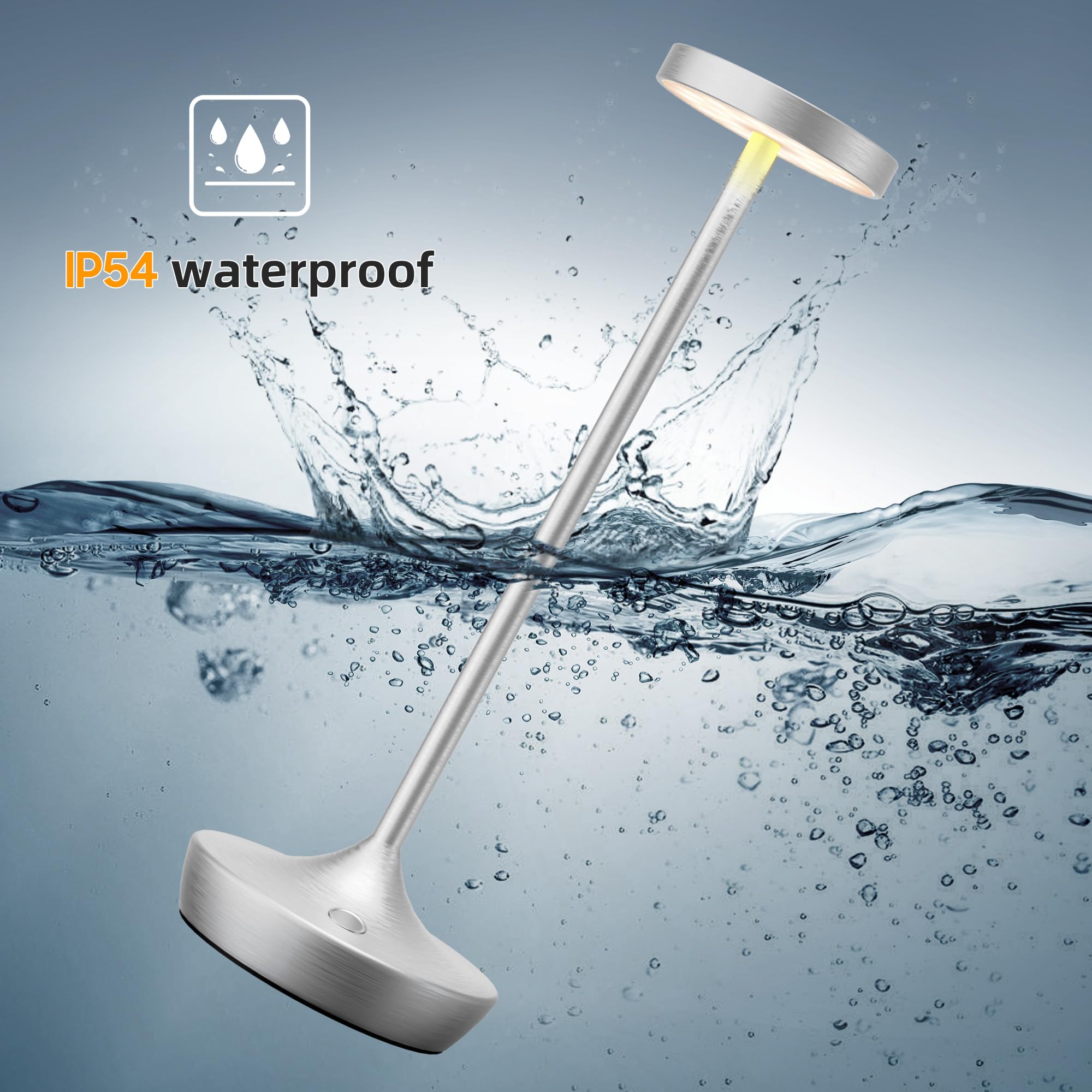 Willdoak Cordless Table Lamp Rechargeable - 6000Mah Led Battery Operated Table Light - Portable Touch Dimmable Outdoor Waterproo