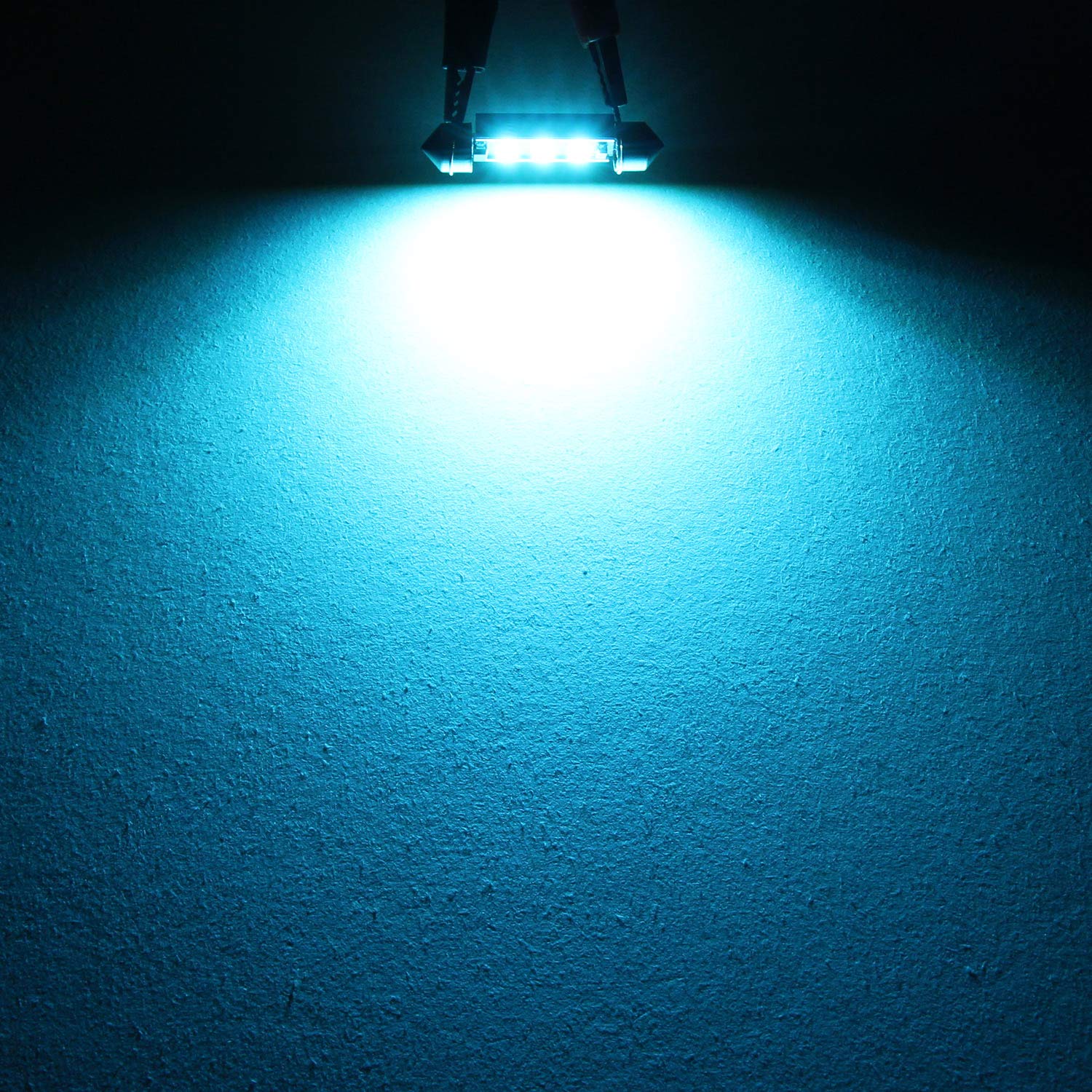 PHINLION 578 LED Ice Blue Bulb 3030 6-SMD Festoon 41mm 42mm for Car Interior Lighting (4 Pack)