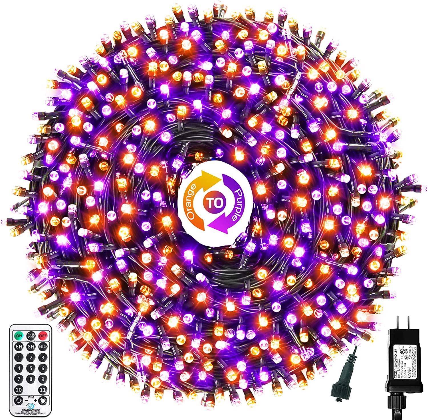 Outylts Halloween String Lights End-To-End Plug 11 Modes Timer Remote 110Ft 300 Led Ip65 Outdoor Waterproof Ul Certificated Indo