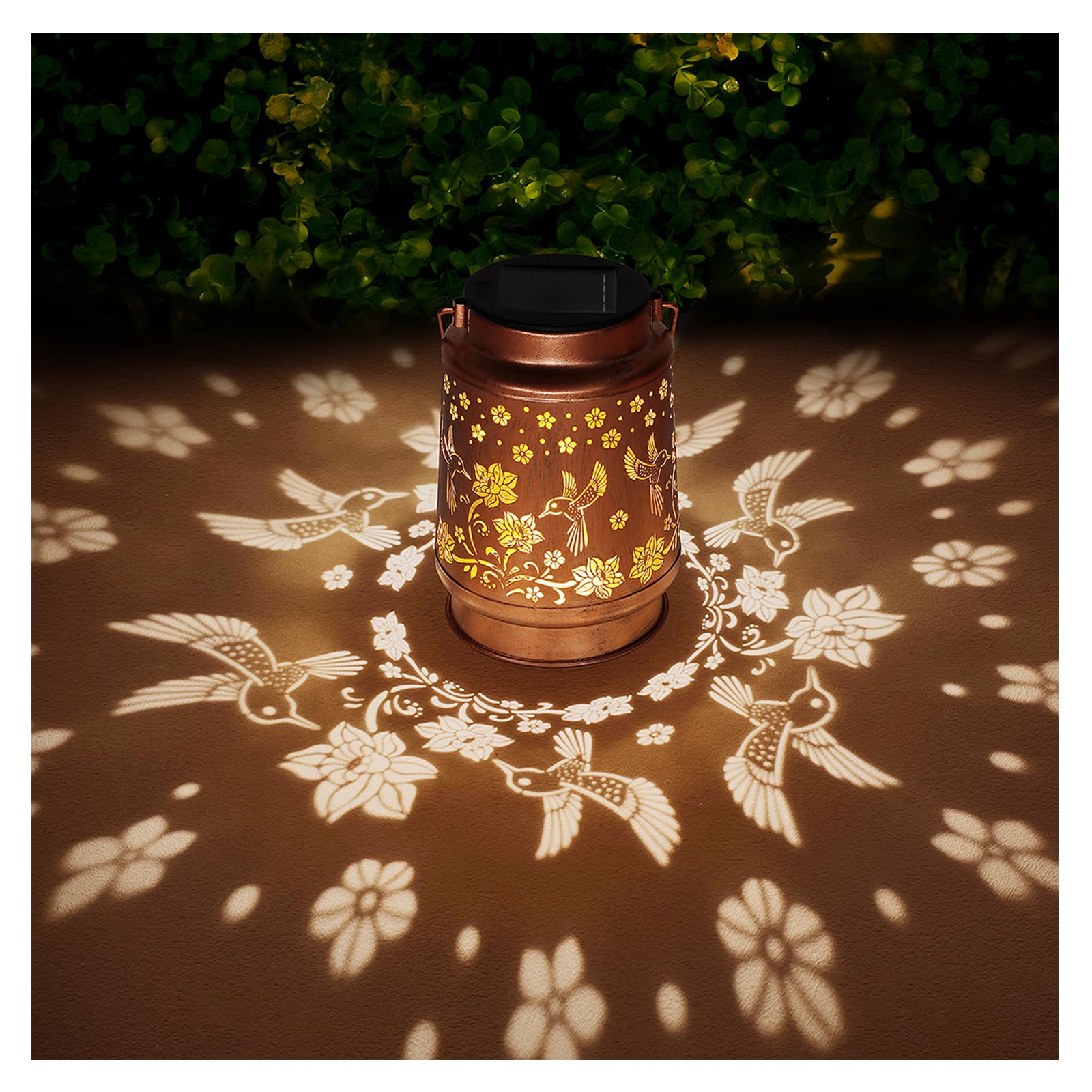 Solar Lanterns Outdoor Waterproof Hummingbird Garden Decor Birthday Gifts for Women Mom Grandma Hanging Solar Lights Metal Solar
