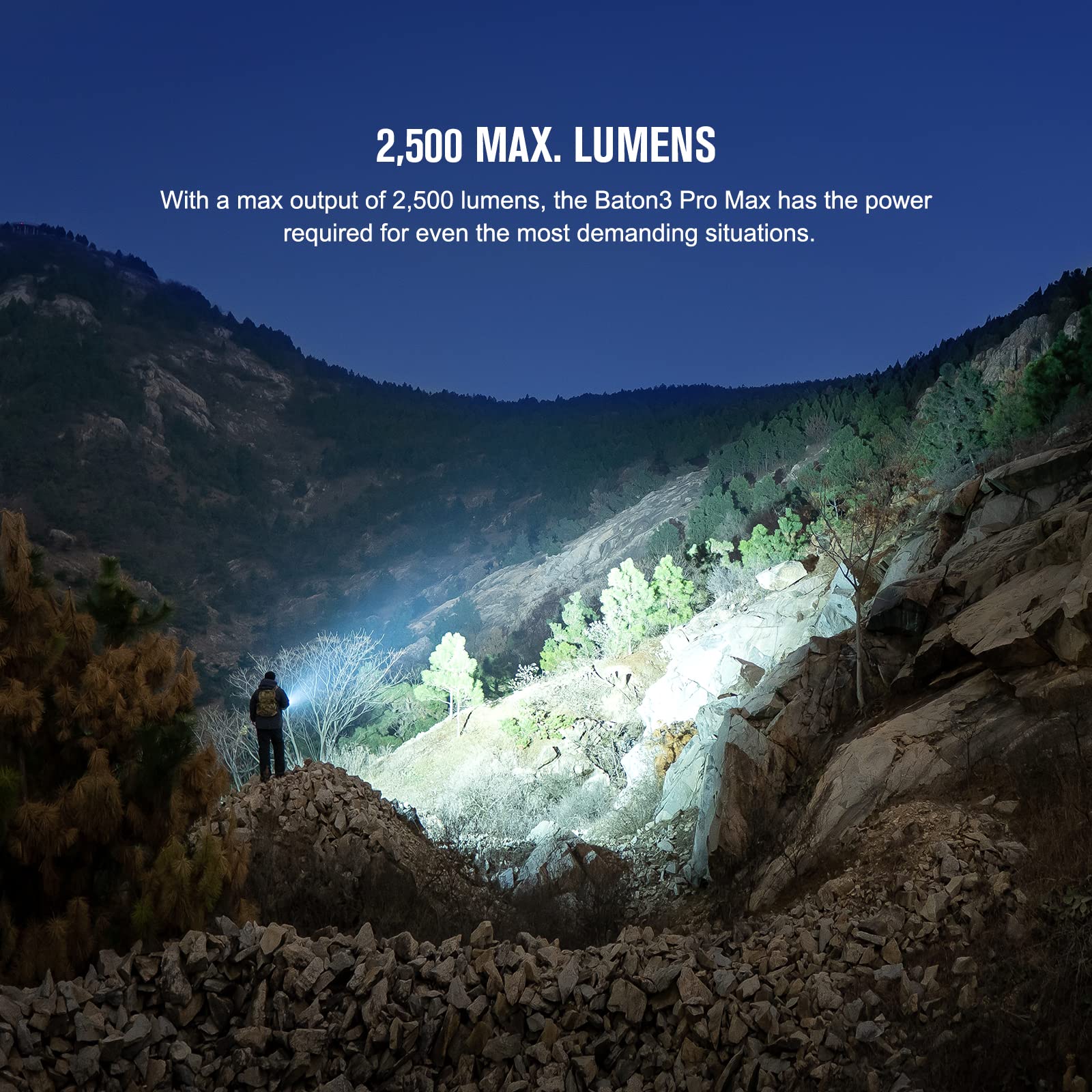 Olight Baton3 Pro Max Flashlight, Rechargeable Compact Edc With Safety Proximity Sensor, 2500 Led High Lumens, Suitable For Camp