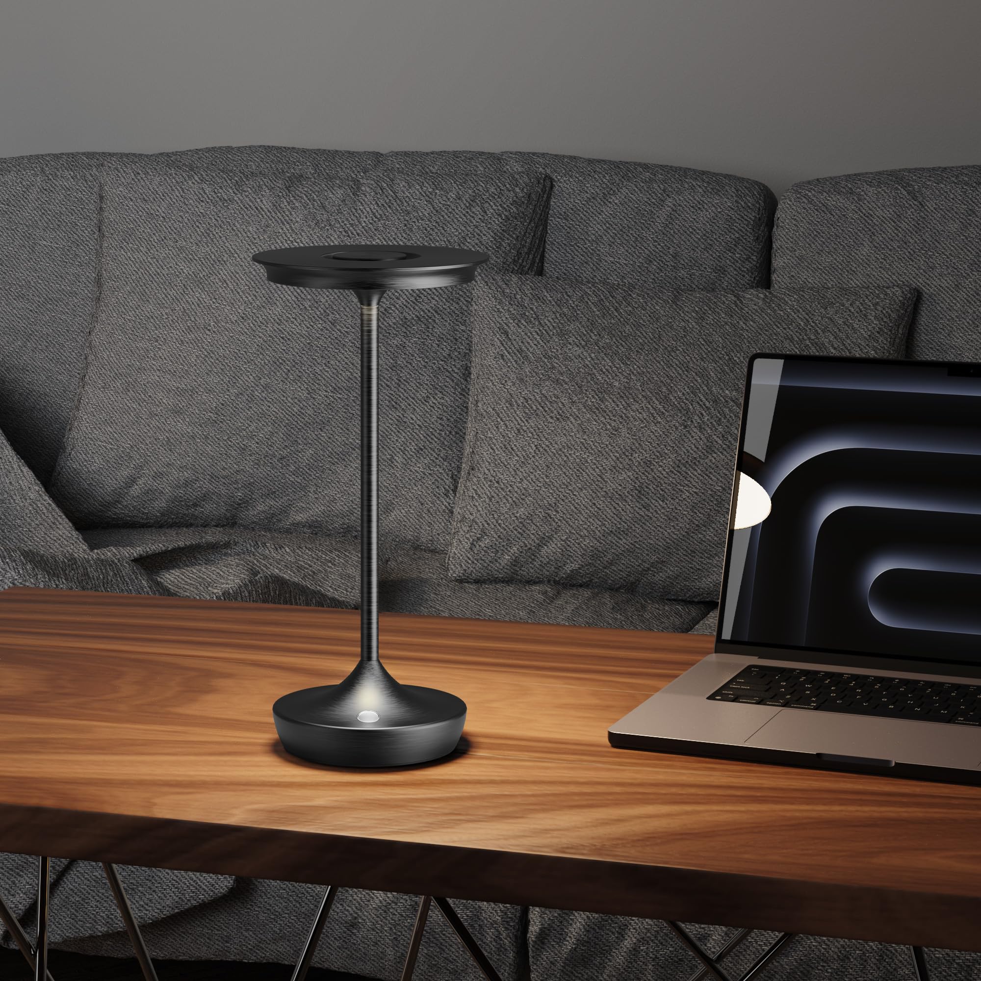 Shangcai Led Cordless Table Lamp Rechargeable - Outdoor 6000Mah Battery Operated Portable Table Lights 3 Color Stepless Dimming