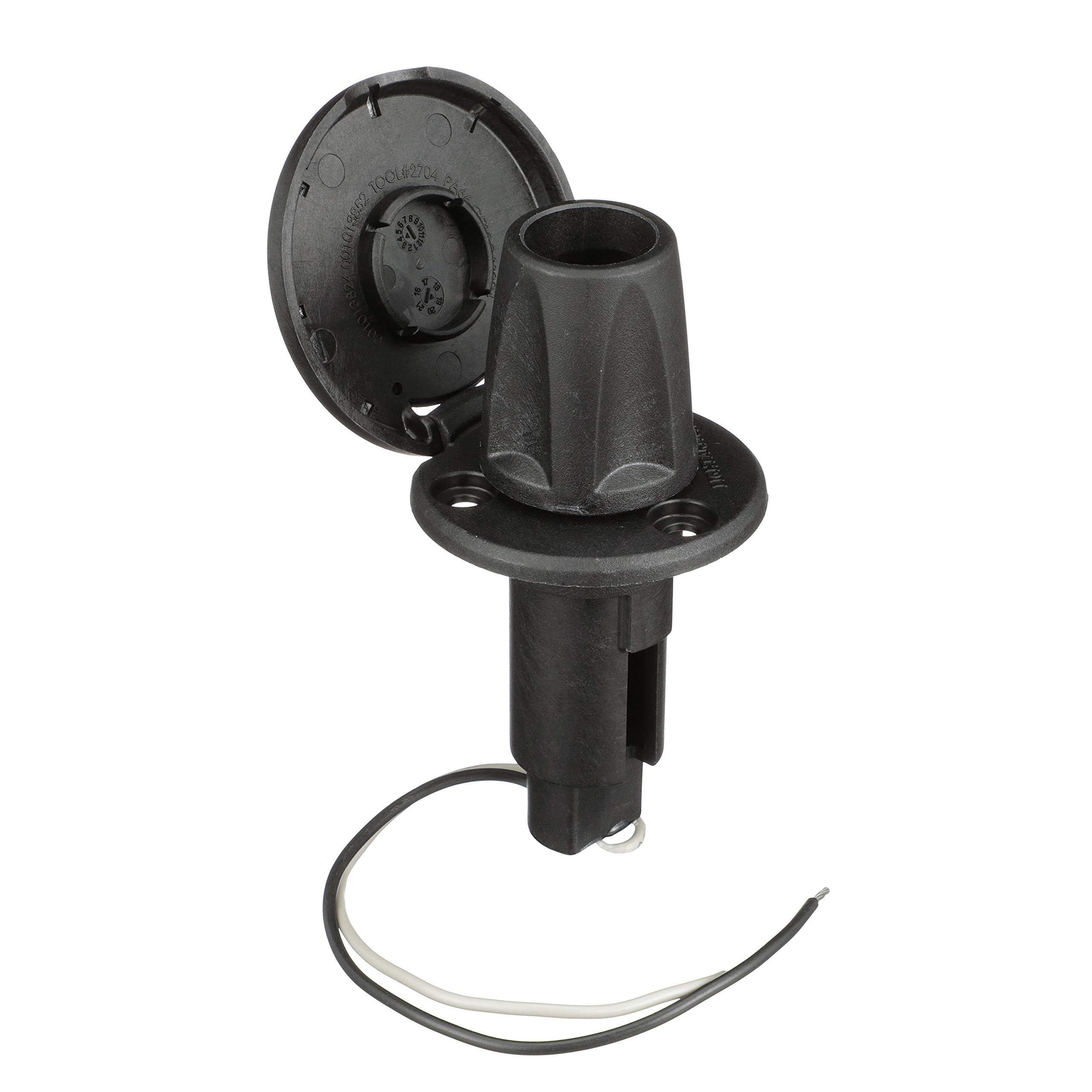 Attwood 910R2Psb-7 Lightarmor™ 910R Series Round Plug-In Light Base — For All-Around Pole Light, 2-Pin, Black Stainless Cover