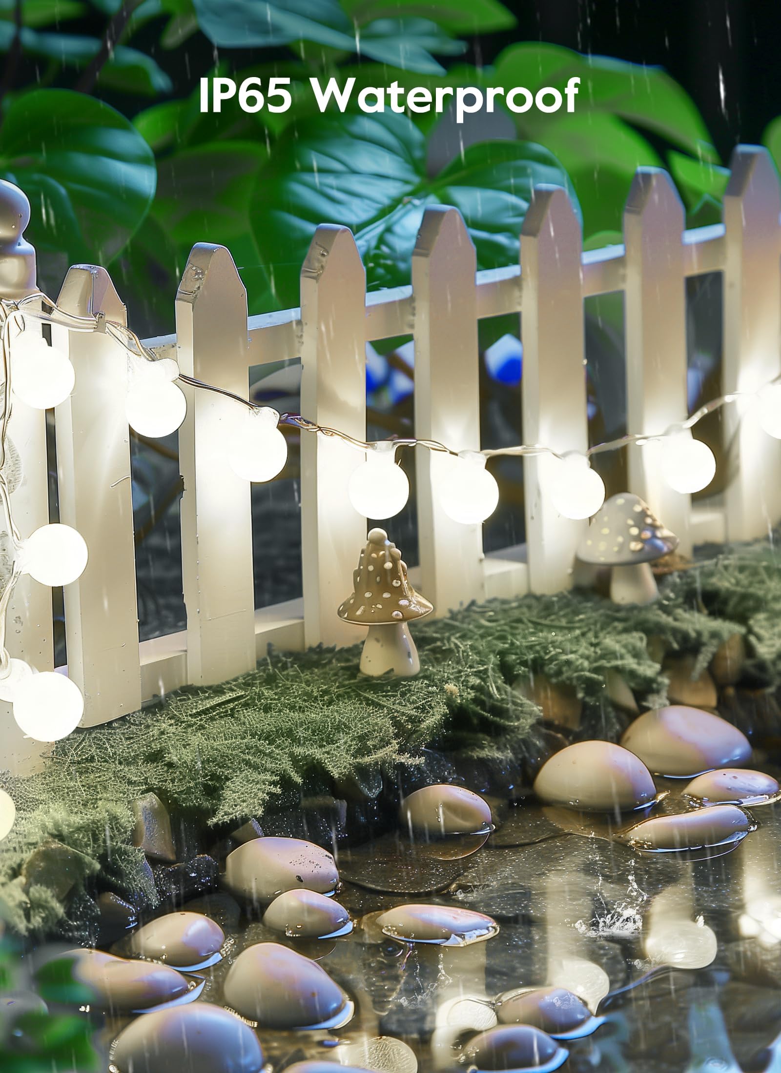 Brightown Solar String Lights, 39Ft, 120 LED, 8 Modes, Waterproof, 2 Packs, Pure White, Globe Model