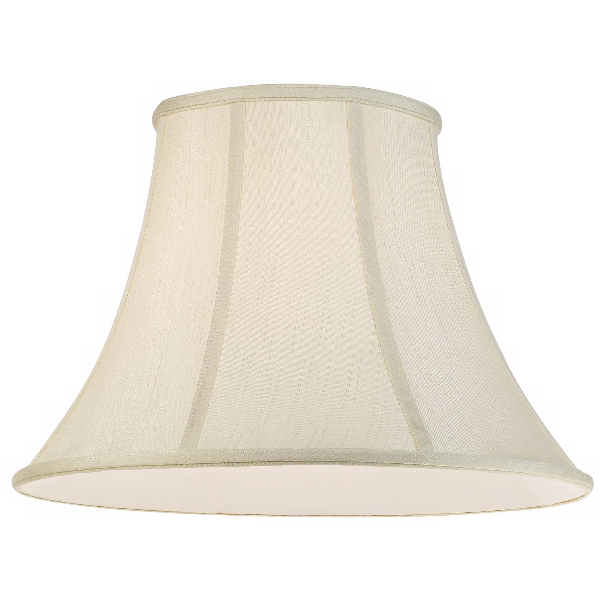 Creme Large Bell Lamp Shade 9'' Top X 18'' Bottom X 13'' Slant X 12.5'' High (Spider) Replacement With Harp And Finial - Imperia
