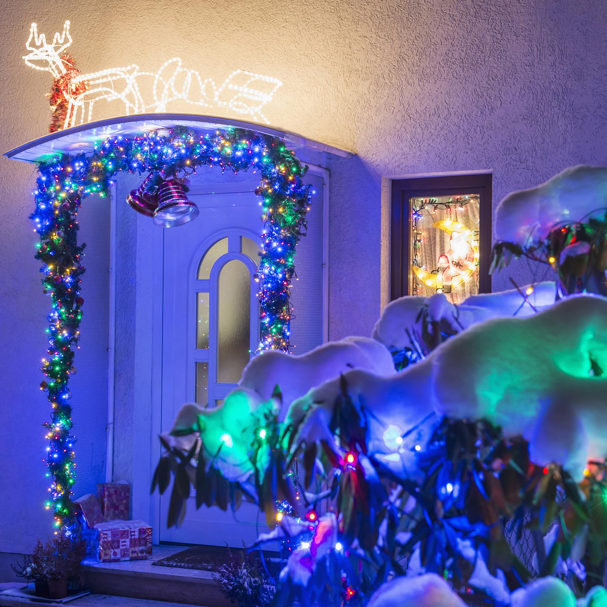 Flechllary Christmas Lights,100 Led 39Ft Outdoor/Indoor Christmas Lights Plug In With 8 Modes & Timer & Memory Function, Waterpr