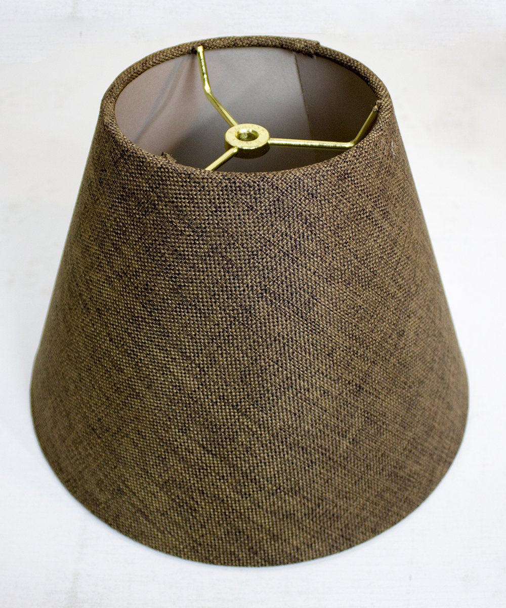 6x12x9 Hard Back Empire Lampshade Chocolate Burlap - Perfect for small table lamps  desk lamps  and accent lights -Medium  Brown