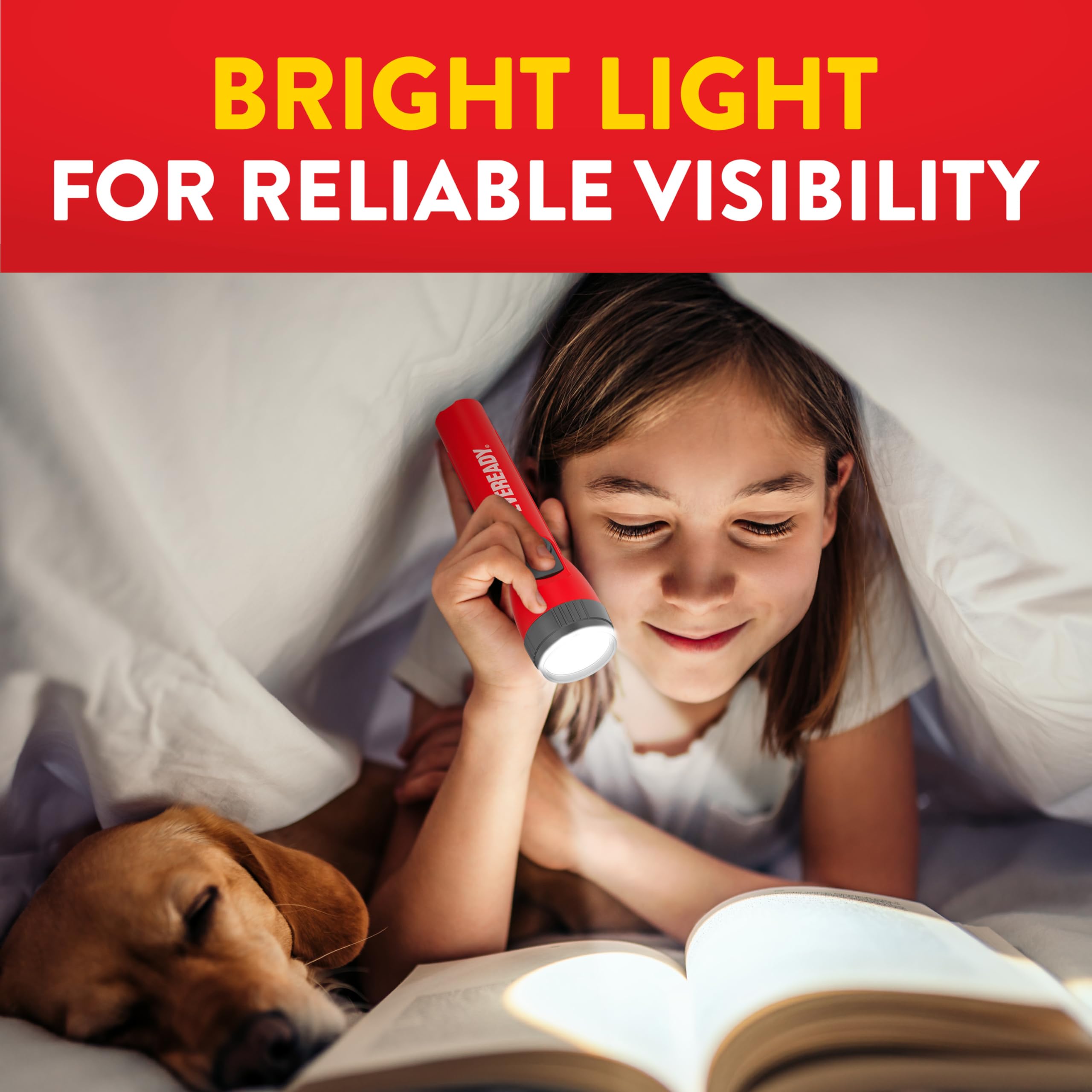 Eveready Led Flashlights 3-Pack - Bright Emergency Lights With Aa Batteries - Red