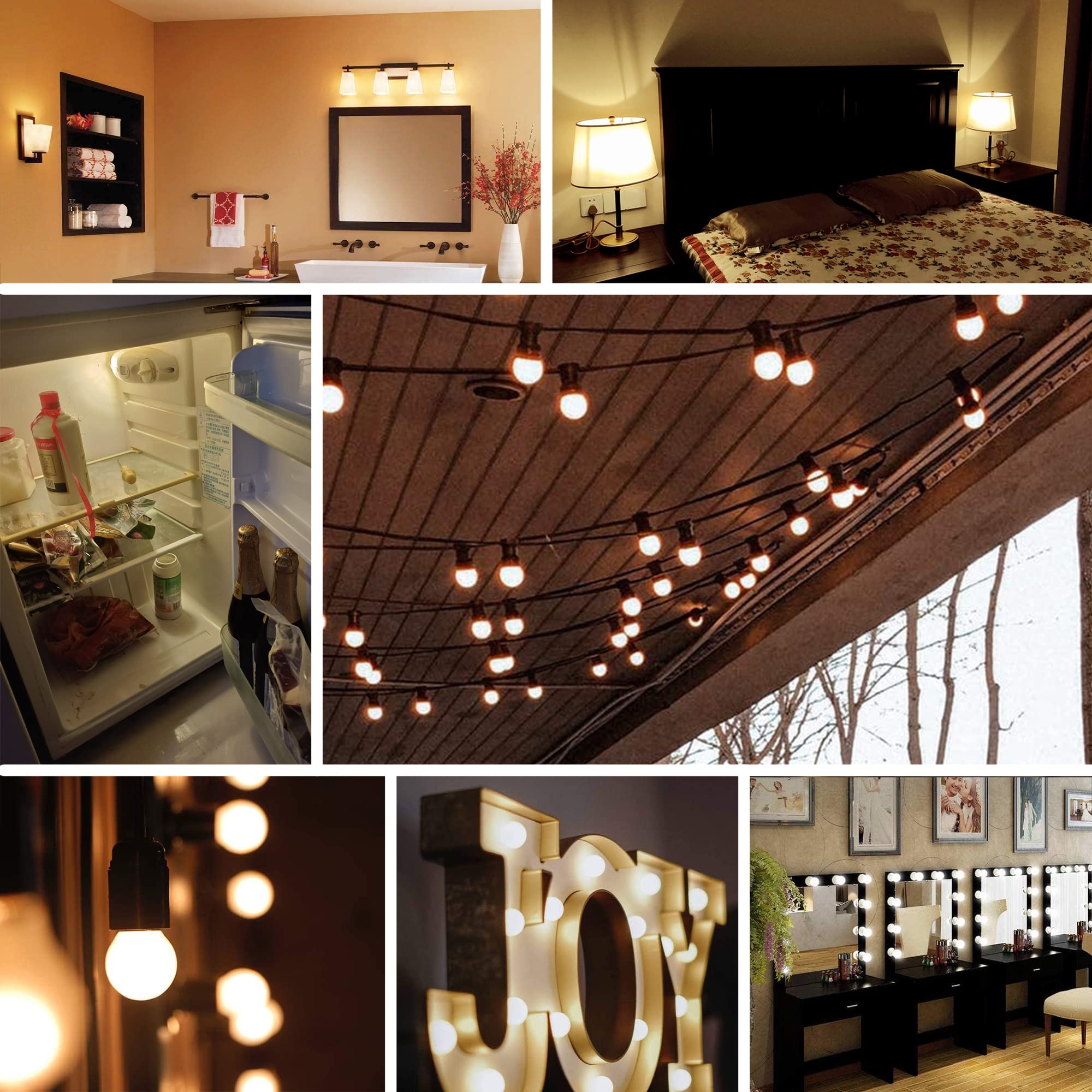 Sphoon G40 Low Watt LED Light Bulbs 1.5W Soft Warm White 2700K G14 Energy Saving Bulb 15 Watt Equivalent Lights Bulb Standard Ba