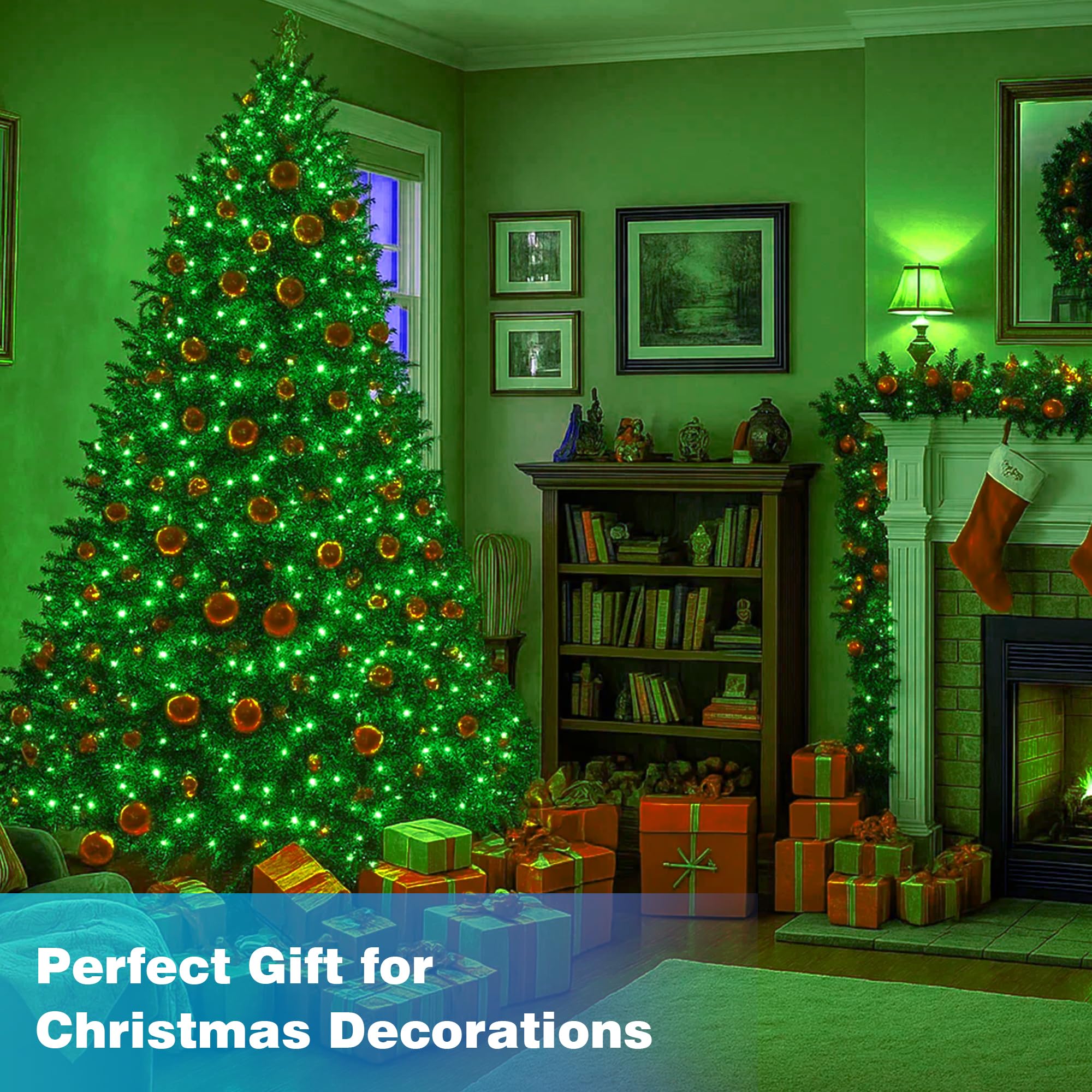 Domolli Christmas Lights 500Led 164Ft  Waterproof Christmas Tree Lights With 8 Modes  Remote Control 3 Timers & Memory Function Xmas Decorations For House And Holiday (Green)