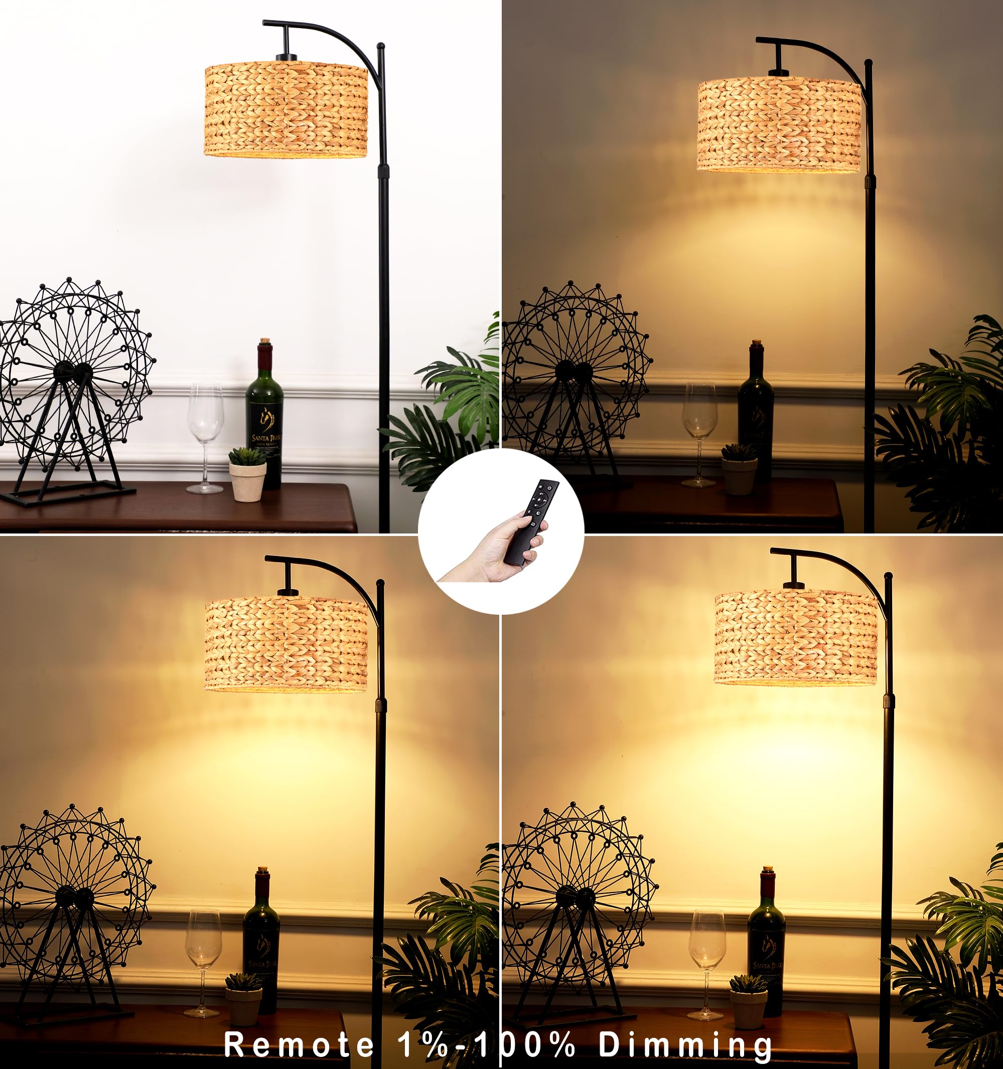 Qiyizm Gold Floor Lamp For Living Room,Bedroom,Mid Century Modern Standing Lamp Brass Tree 3 Light Tall Floor Lamps Vintage Retr