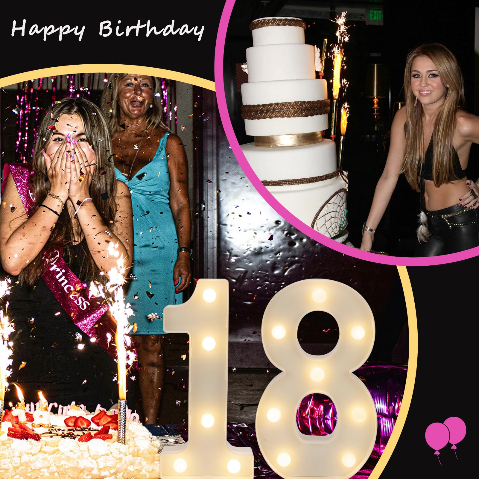 IFDGCTK LED Light Up Numbers for 18th Birthday, Warm White Decor, Model IFDGCTK