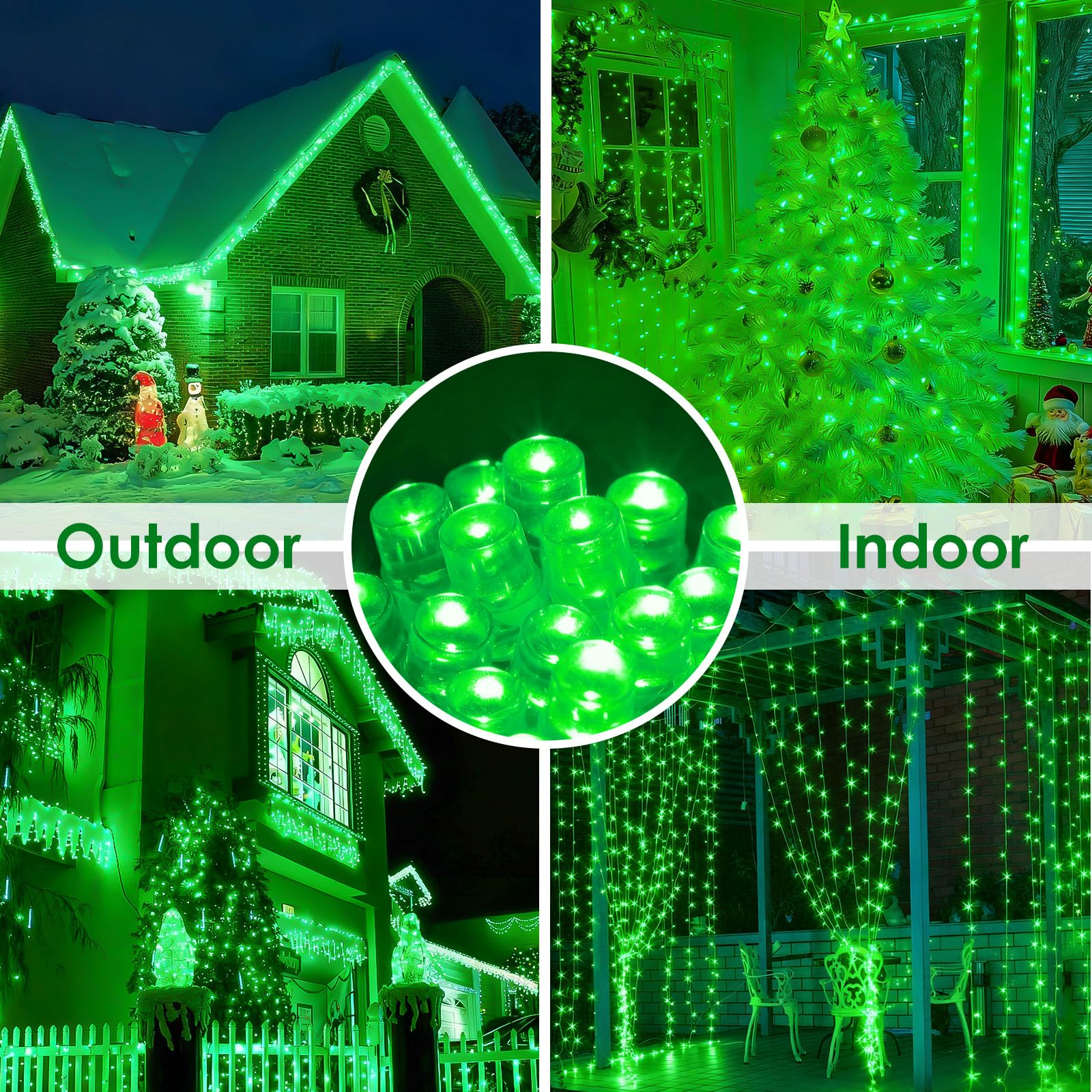 88Ft 240Led Extra-Long Connectable String Lights Indoor Outdoor Clear Wire  Green Christmas String Lights  Plug In Twinkle Fairy Light With Timer For Wedding Patio Tree Yard Christmas Decorations