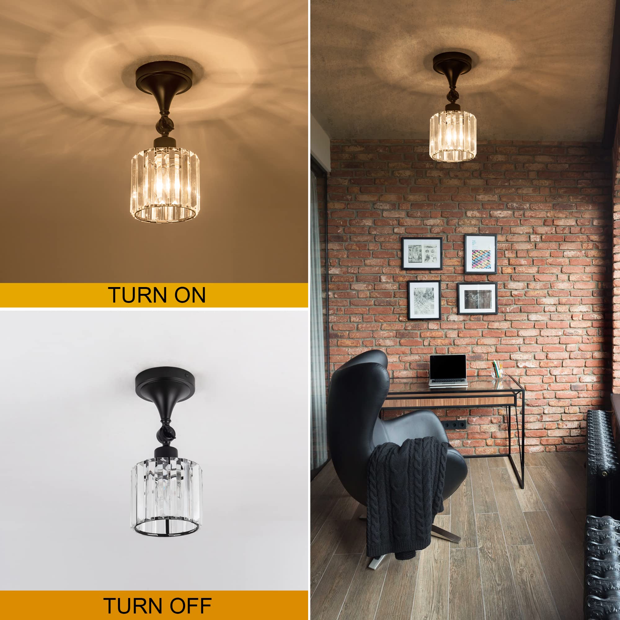 Edzemuwa Flush Mount Ceiling Light Fixture Modern Black Entryway Light Fixtures Farmhouse Lighting For Porch Hallway Kitchen Bedroom