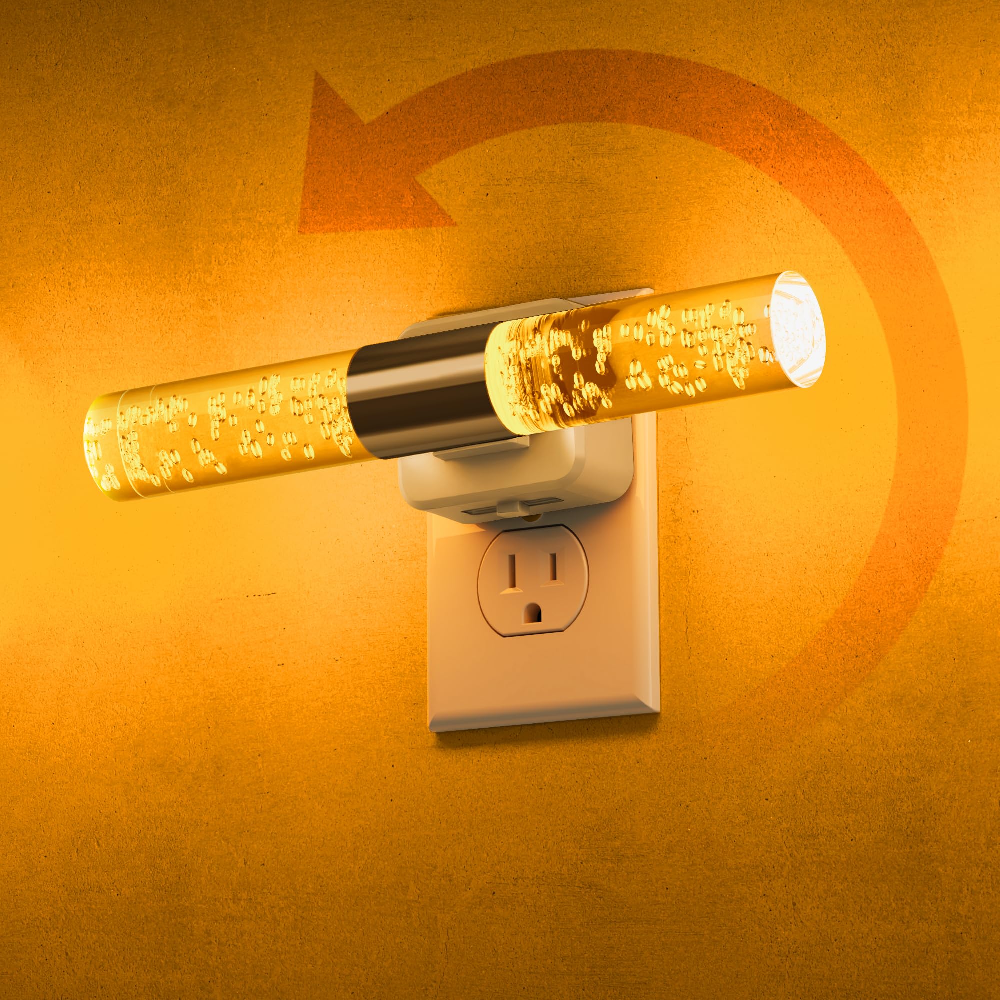 L LOHAS LED Amber Night Light, Bubble Acrylic Night Lights Plug into Wall, 180 Rotating Nightlights, Light Sensor, Yellow Nightl
