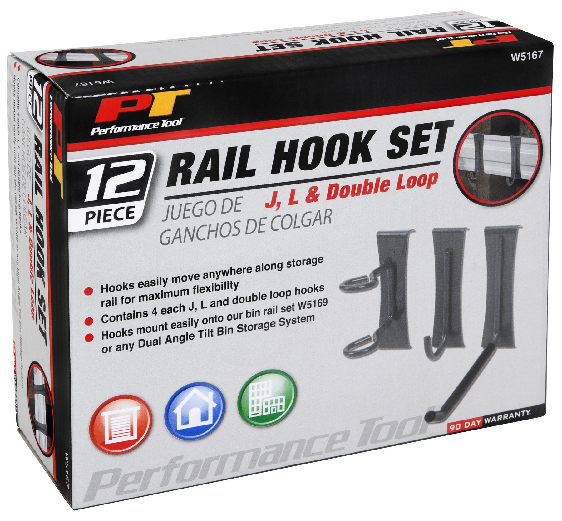 Performance Tool W5167 12Pc Rail Hook Set (J-Shaped, L-Shaped & Double Loop Hooks)