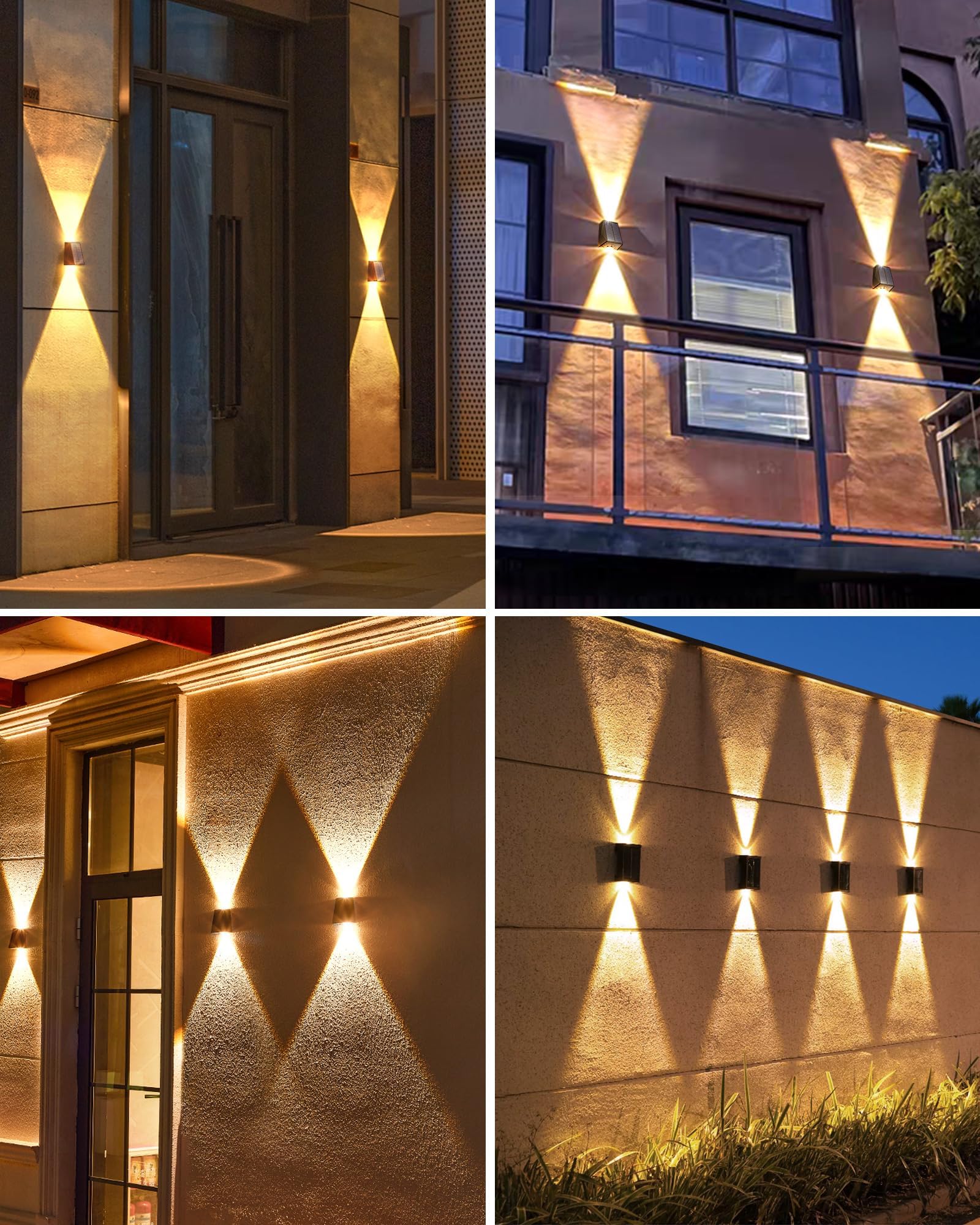 Luhlee Solar Wall Lights Outdoor Waterproof Ip65,Up & Down Wall Sconce Lights Up And Down,3000K Warm Solar Lights Outdoor For Ho