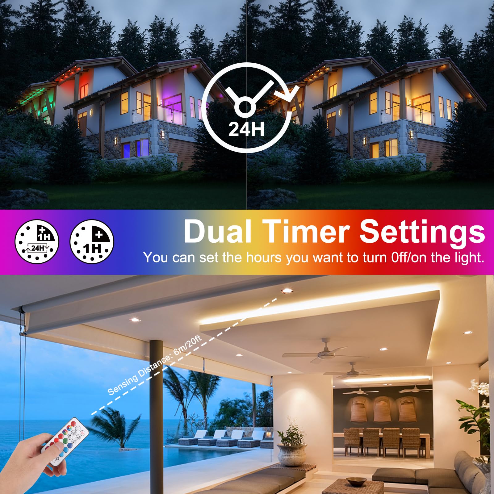 ChangM Recessed Lighting 4 Inch LED Downlights, 12W, 1000 Lumens, RGB & Warm White 2700K, Dimmable, 6 Pack, Remote