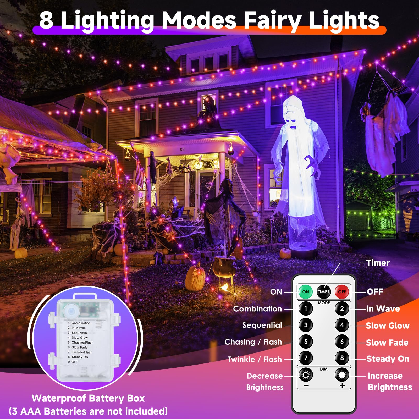 Mlambert 4 Pack 40Ft Fairy Lights Battery Operated With Remote & Timer, Waterproof Twinkle Light 8 Modes For Indoor Outdoor Deco