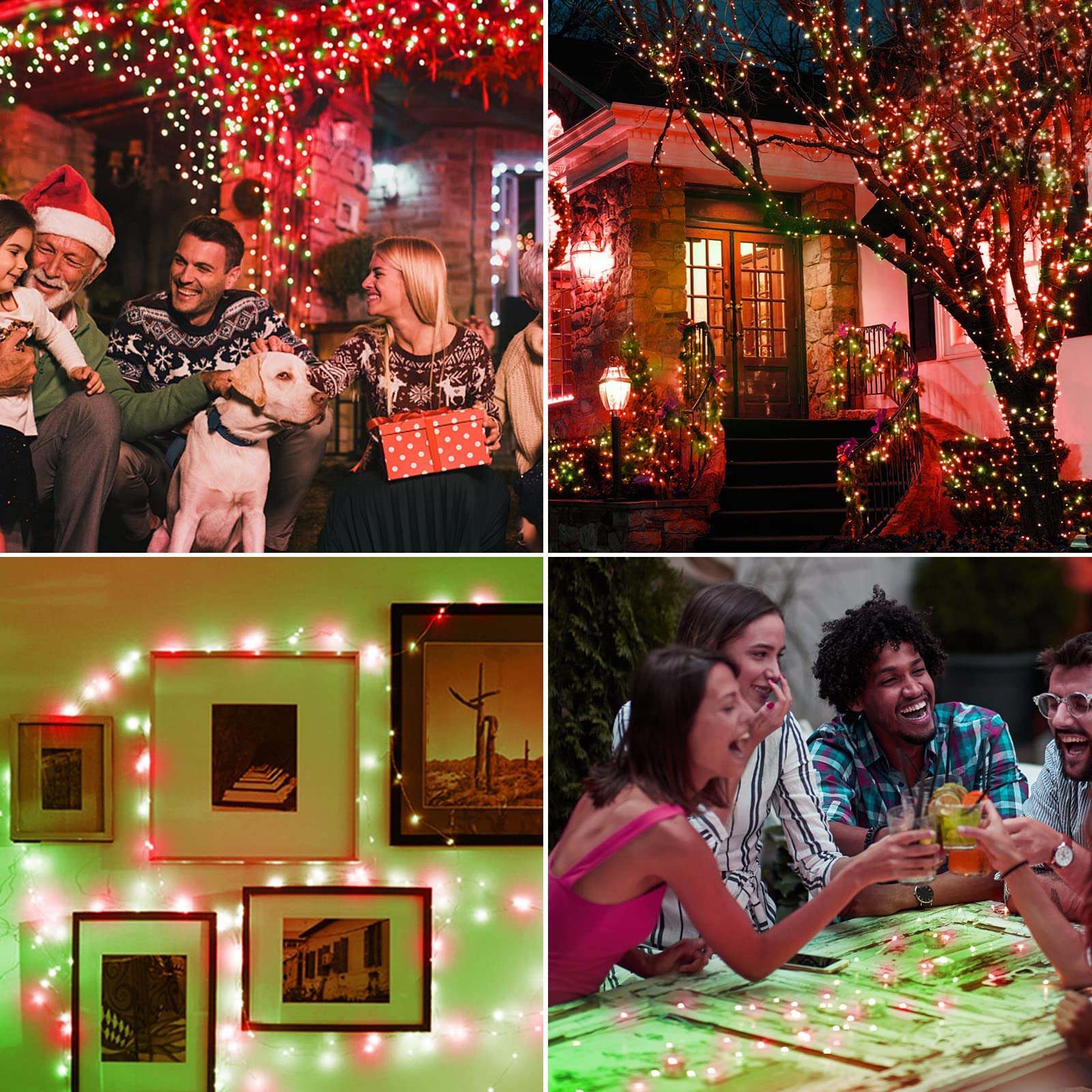 Smacen Led Fairy Lights 100Ft Red And Green Christmas String Lights Indoor Outdoor  Waterproof Copper Wire Starry String Lights Plug In For Wedding Holiday Party  Bedroom  Christmas D?Cor (Red &Green)