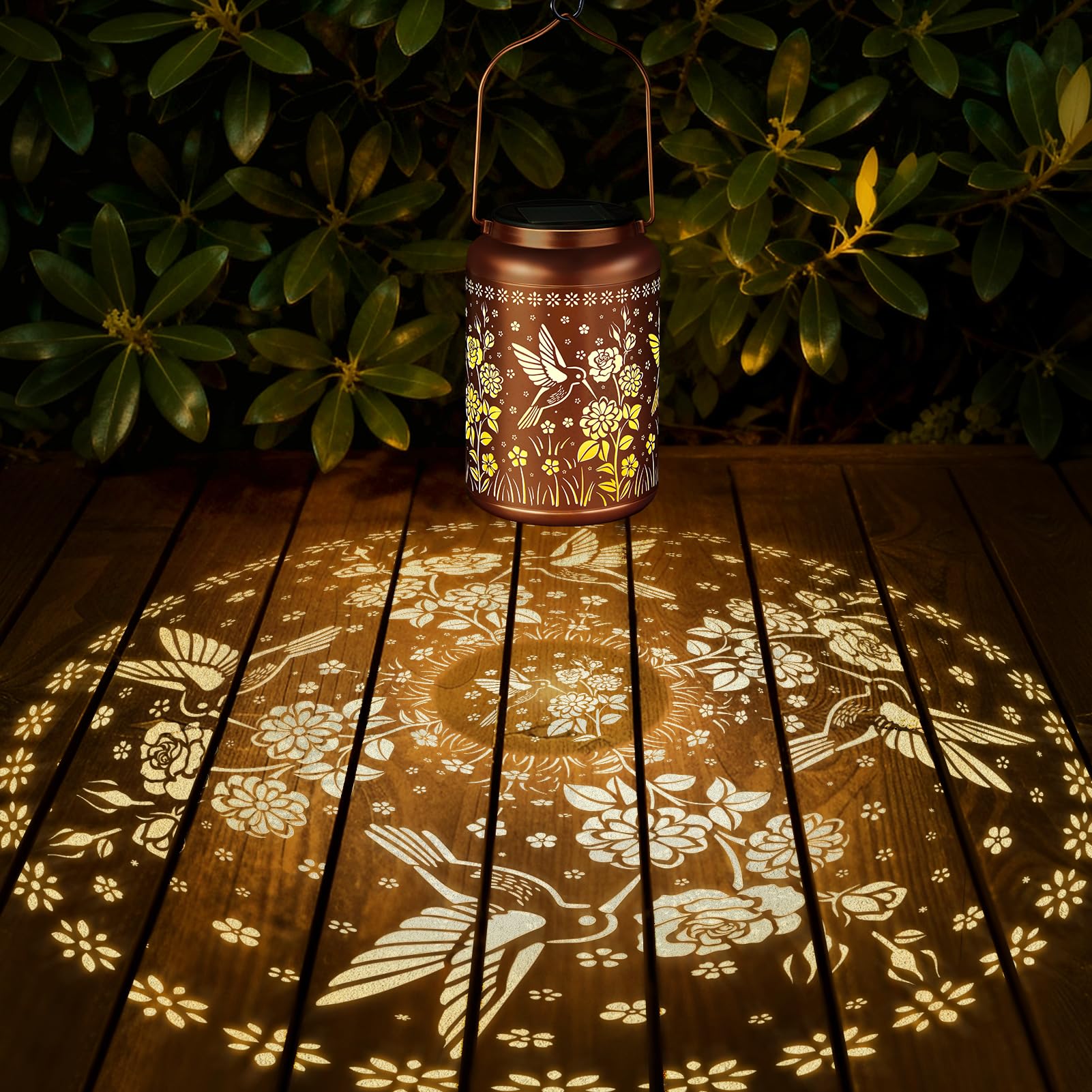 Birthday Gifts For Women Mom Grandma Solar Lantern Outdoor Waterproof  Gardening Gifts For Women  Hummingbird Rose Garden Decor Hanging Solar Lights Yard Decorations Outdoor  Backyard  Patio