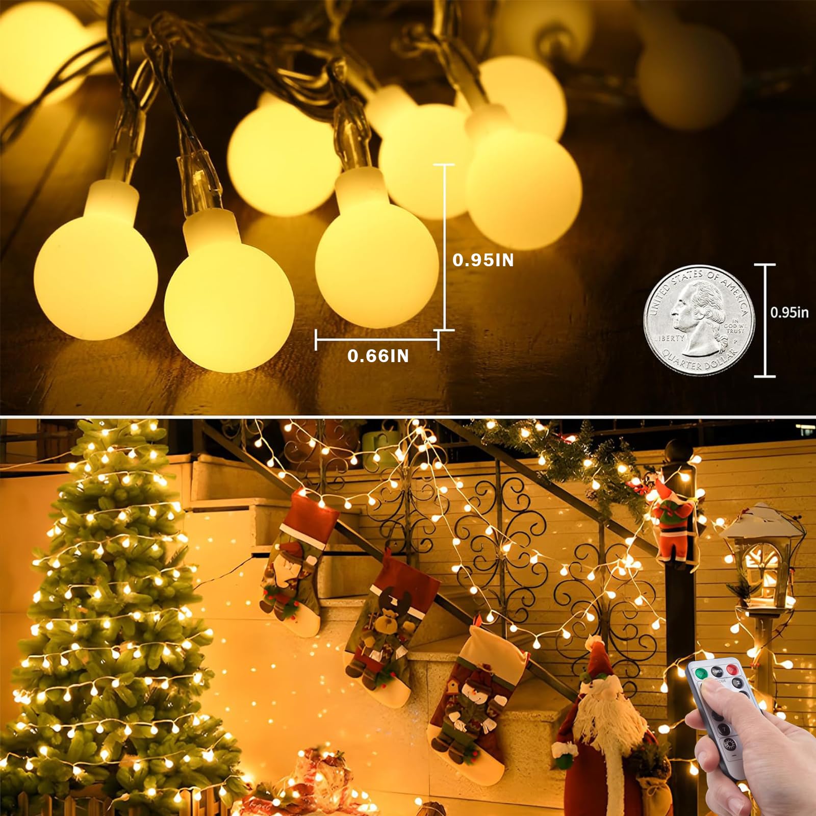 Star String Lights, 20 FT 40 LED Star Lights with Remote Control [Timer], 8 Modes Battery Operated Twinkle Lights IP65 Water Pro