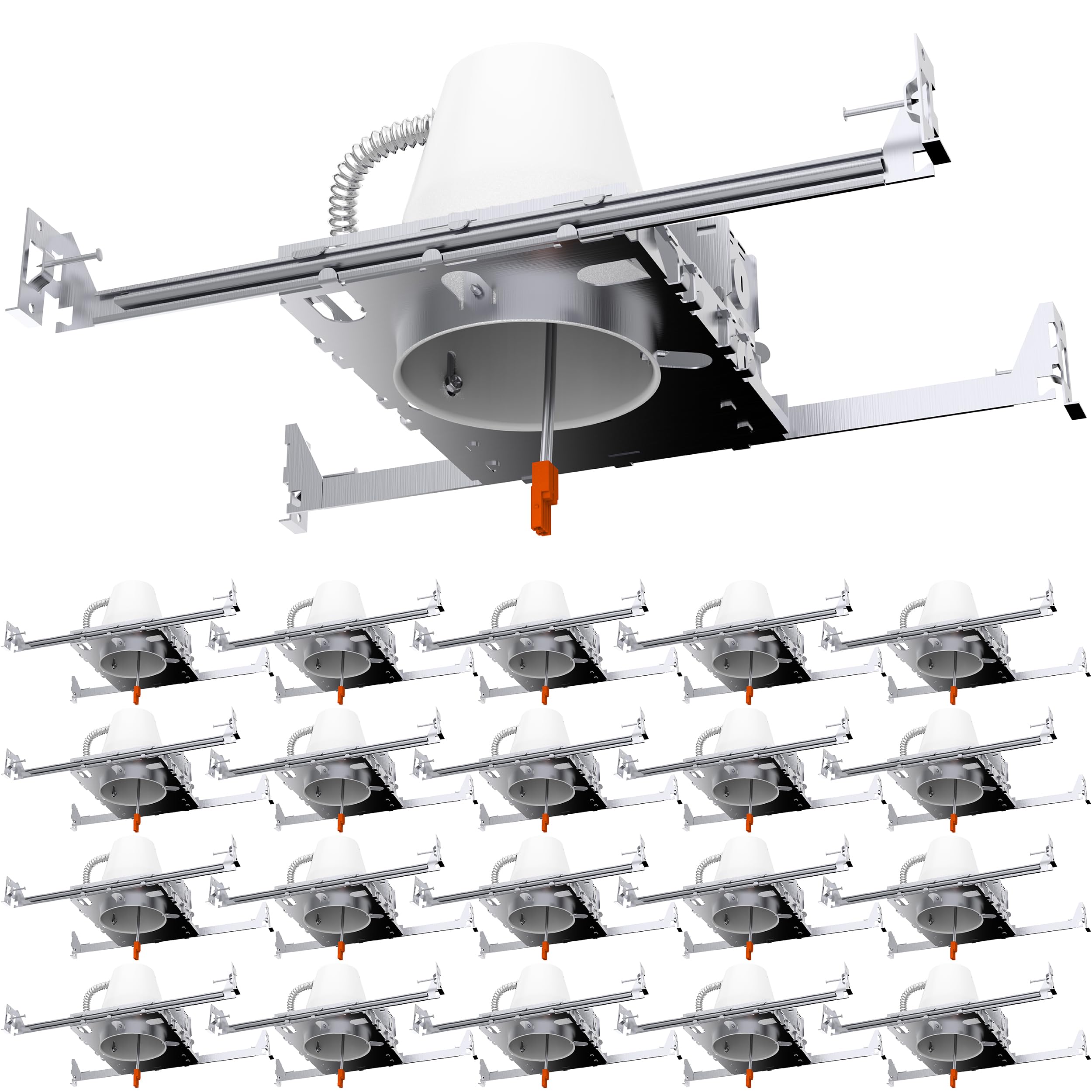 Sunco 20 Pack 4 Inch Can Lights Housing New Construction, Recessed Can Housing for Ceiling, Hard Wired, TP24 Connector, 120-277V