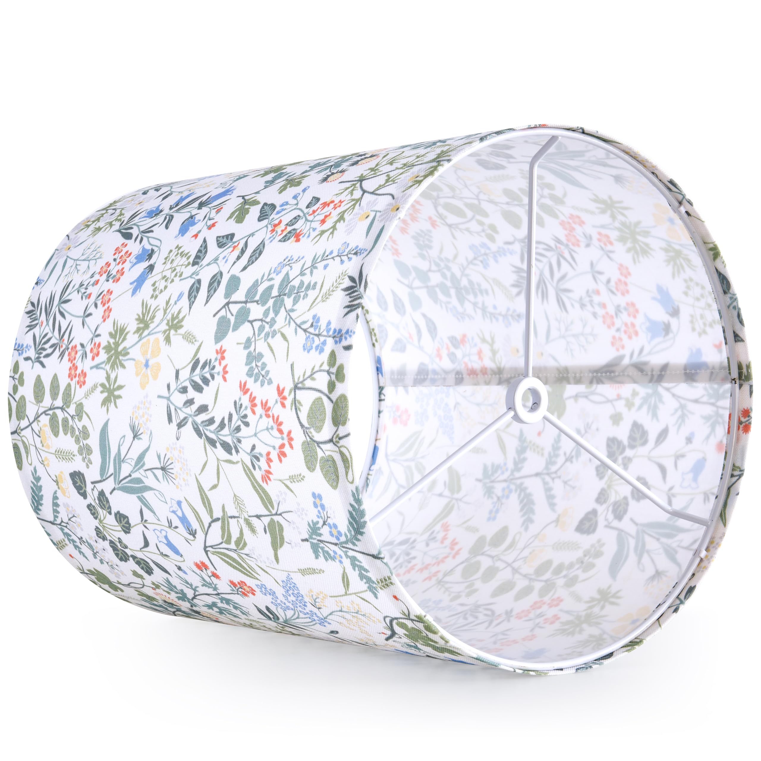 Goso Set Of 2 Tall Lampshade 9.8 ''Top X 9.8'' Bottom X 11.8 ''High, Polyester Fiber Printing Flowers Drum Lamp Shade, Lampshade