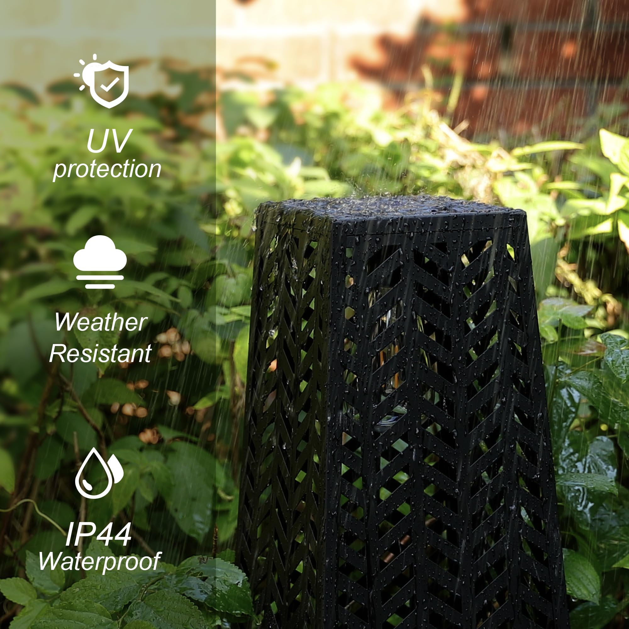 Euty Outdoor Floor Lamp Solar Powered Modern Outdoor Decor Floor Lanterns With Edison Bulbs Waterproof Solar Light For Patio,Poo