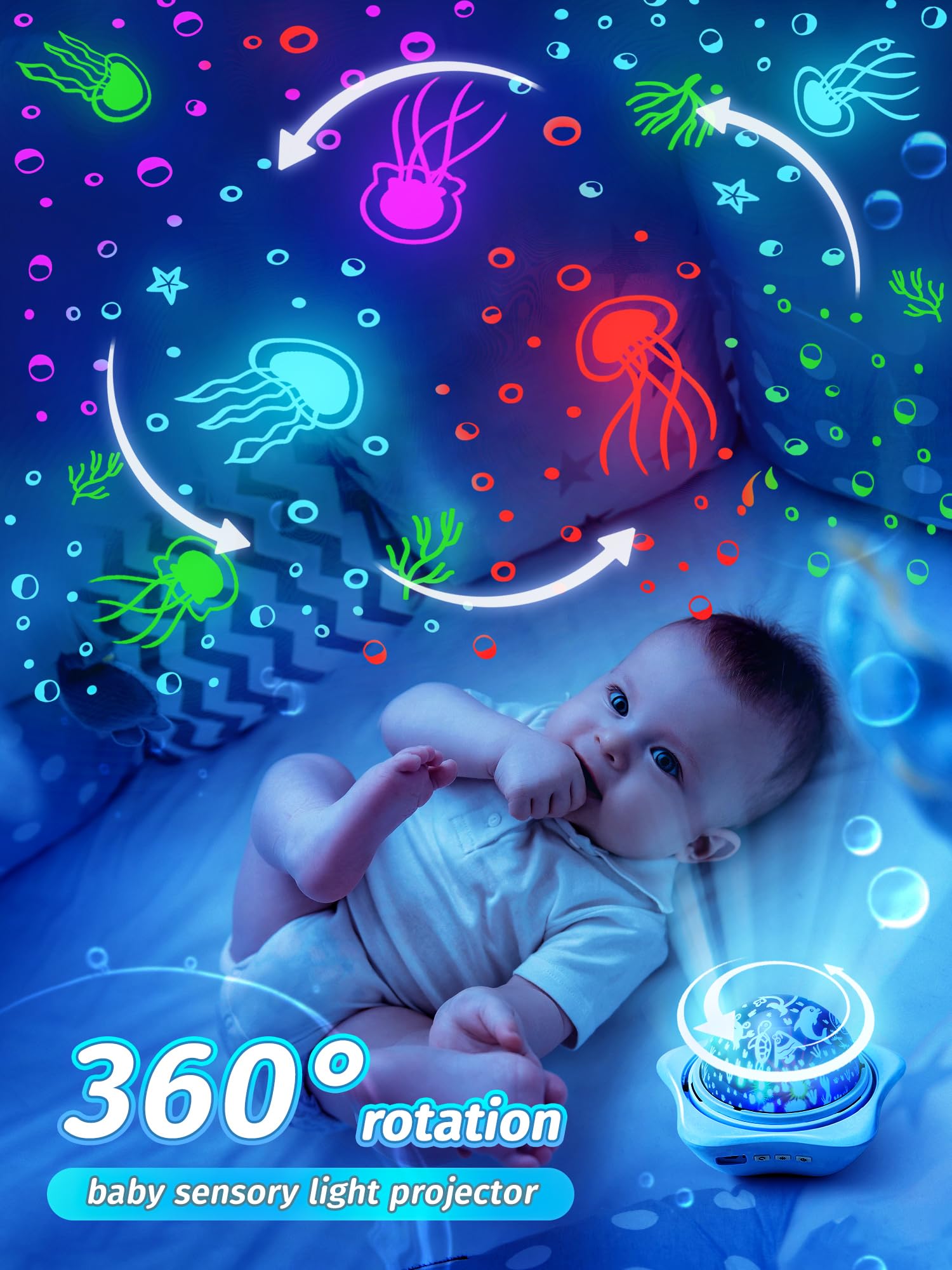 One Fire Night Light For Kids, 96 Lighting Modes Star Lights For Bedroom, 360° Rotating+6 Films Baby Night Light Projector Light, Rechargeable Kids Night Lights For Bedroom,Kids Gifts&Kids Room Decor