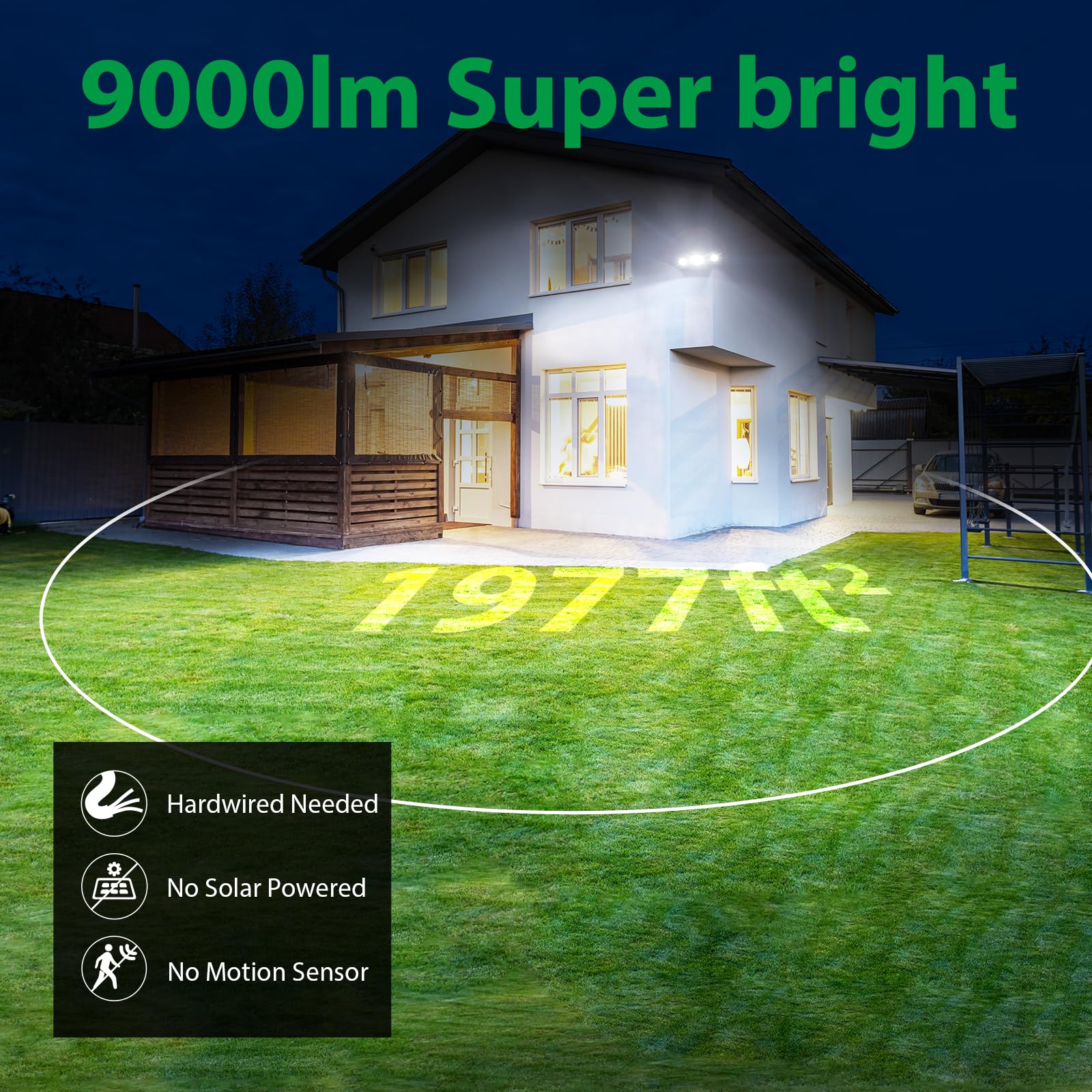 Imaihom 100W Dusk To Dawn Led Flood Lights, 9000Lm, Adjustable Heads, Ip65 Waterproof