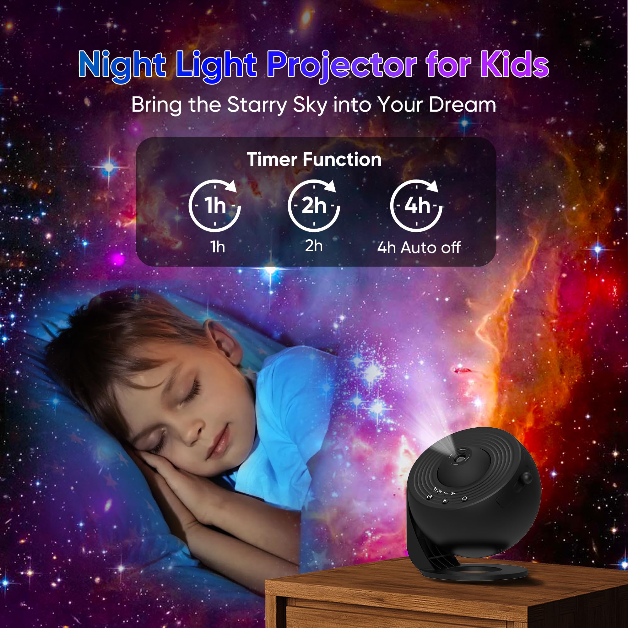 Xeefeel Galaxy Projector, 360° Rotating  tarium Light, HD, Medium Size, Black, Model BL-DQY02