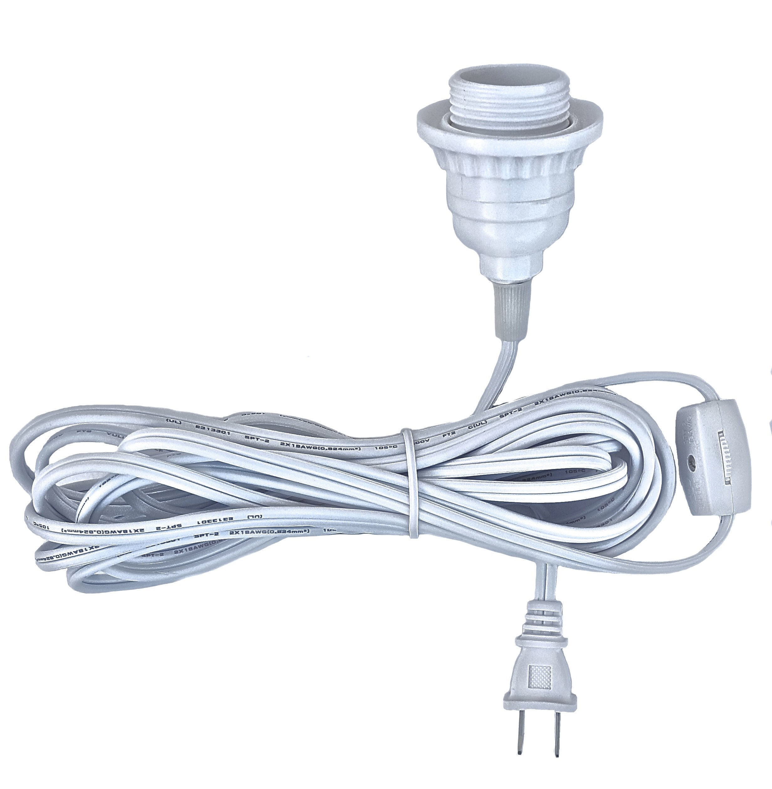 Happy Sales HSCORD-W Hanging Lantern Cord 15'L White (UL Listed)