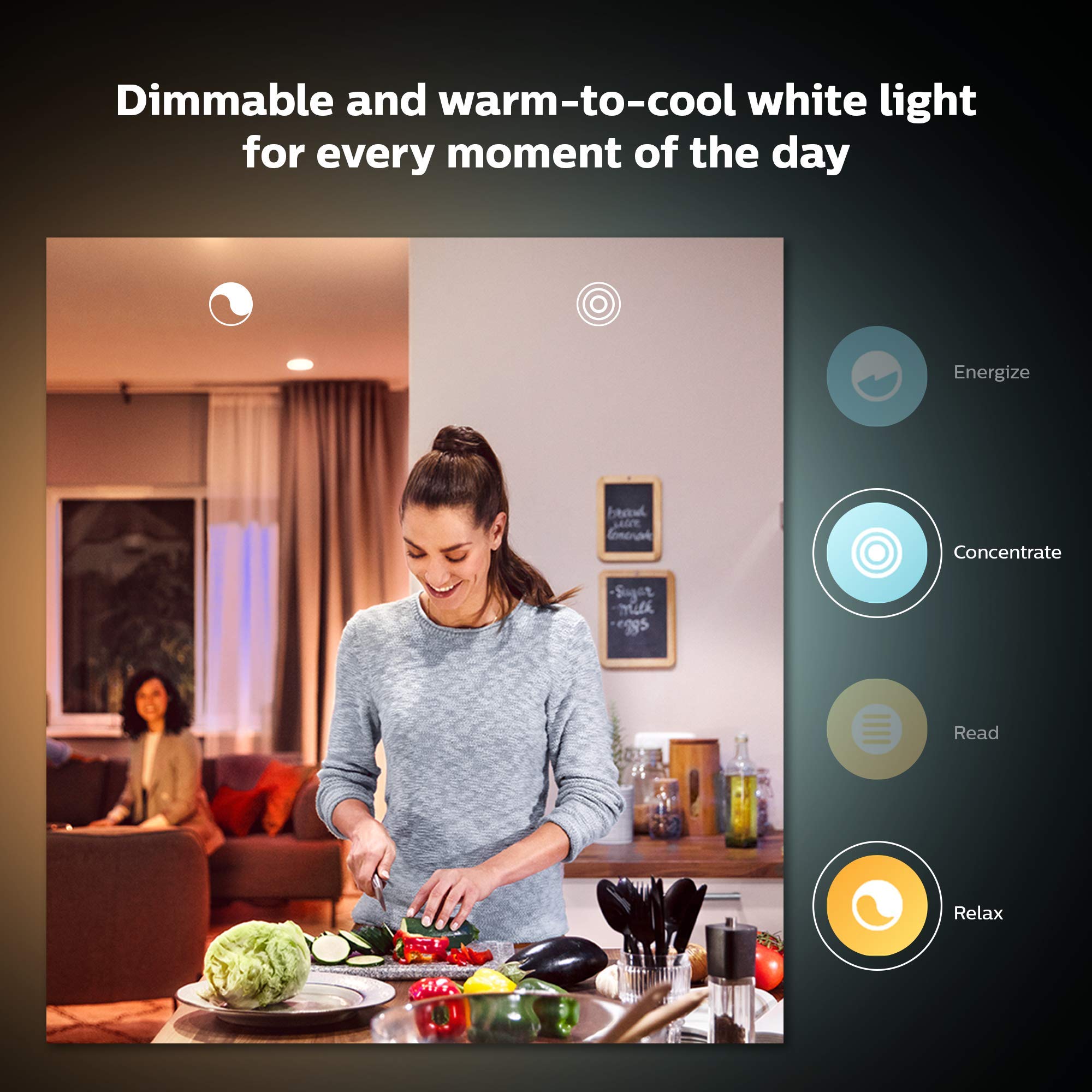 Philips Hue A19 Led Smart Bulb Starter Kit, 4 A19 Bulbs, 1 Hue Hub