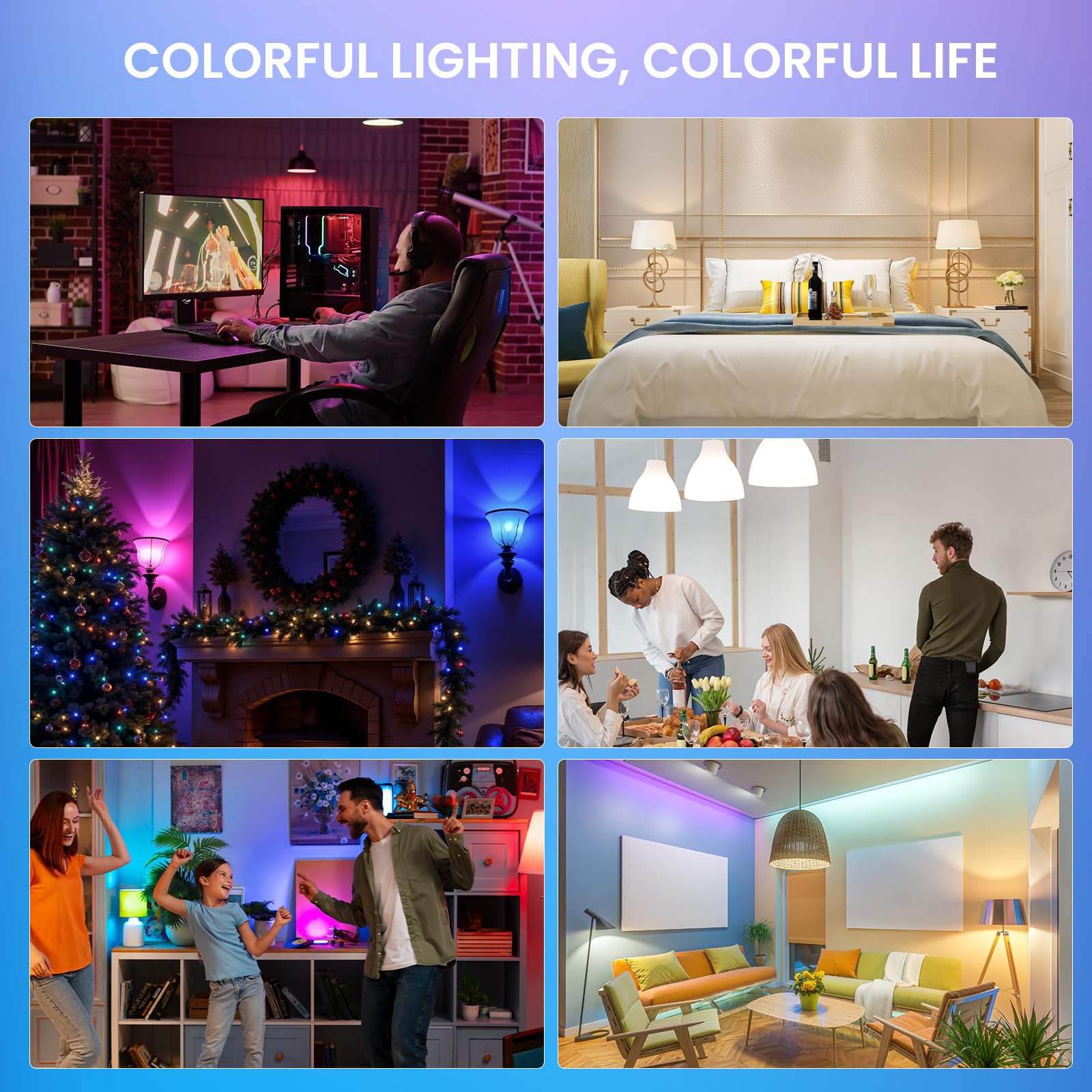 TobeBright Color Changing LED Light Bulb, 2W E12, Multicolor RGB/3000K/6000K, Dimmable, 2-Pack, Plastic, Model HX-